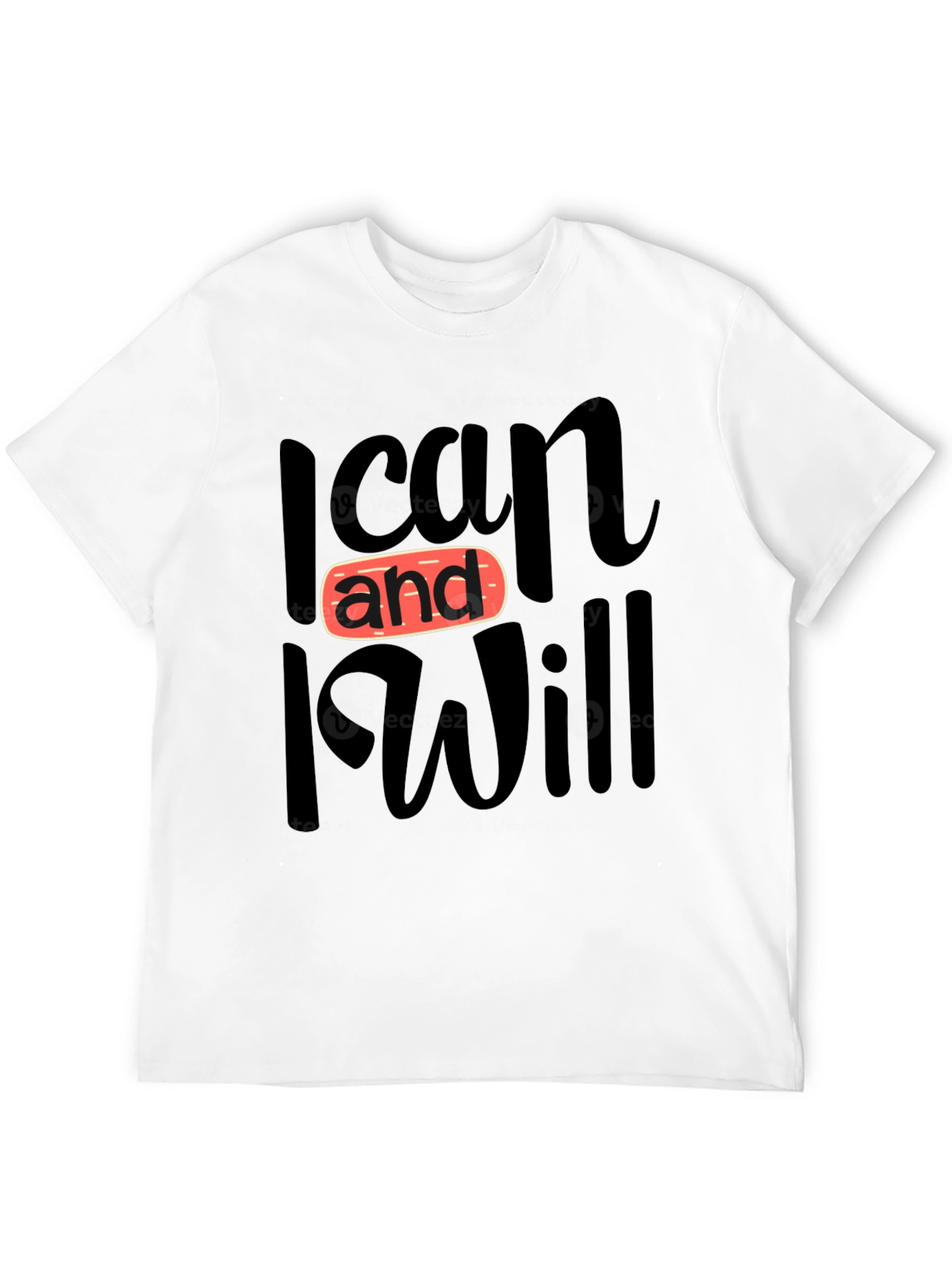Black I Can and I Will T-Shirt - Black, Graphic Tee view 12