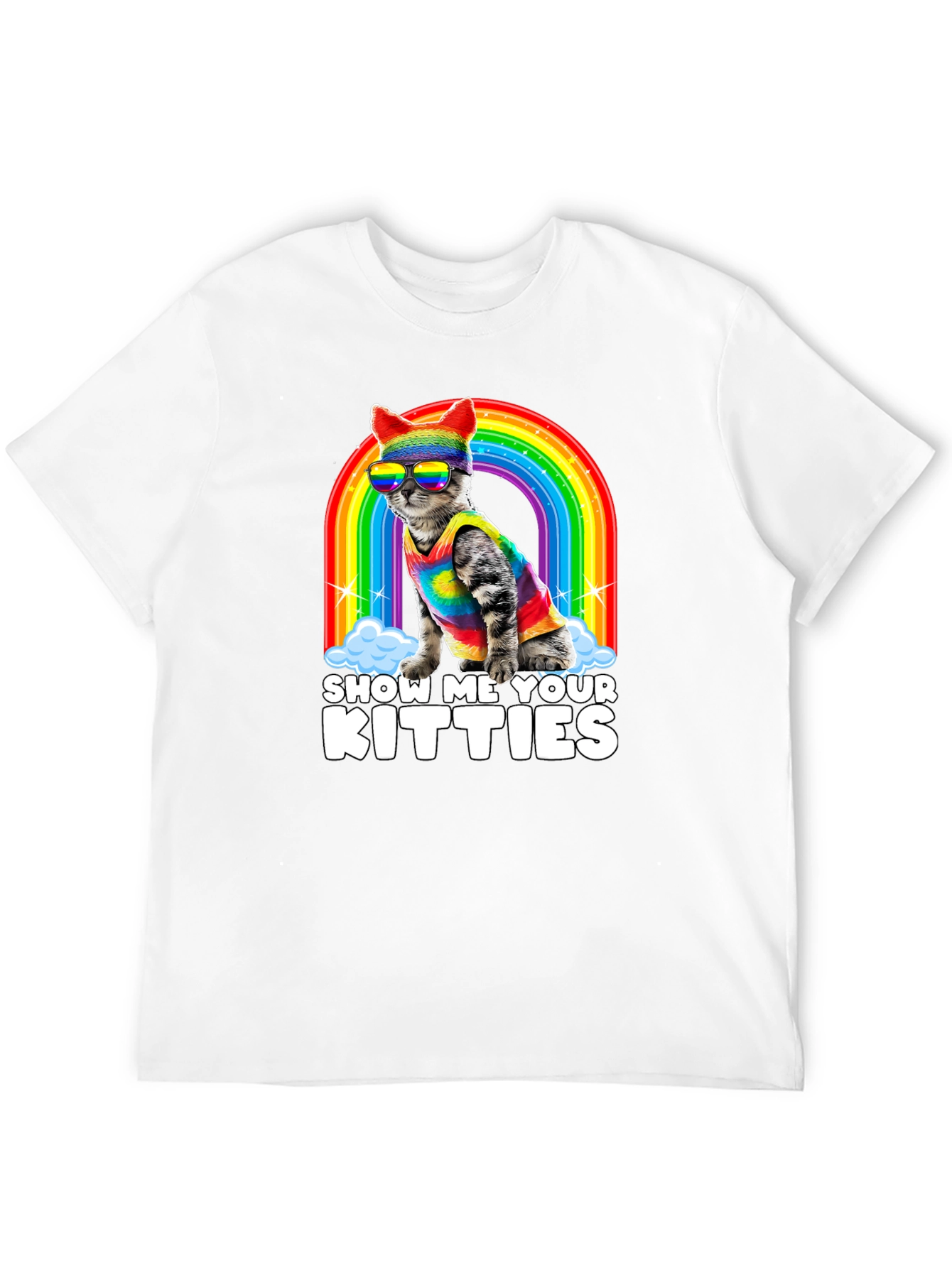 Black Show Me Your Kitties Pride T-Shirt view 12