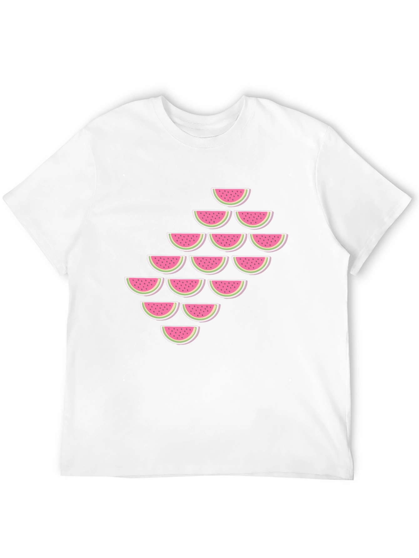 Black Watermelon Slice Pattern T-Shirt view 12