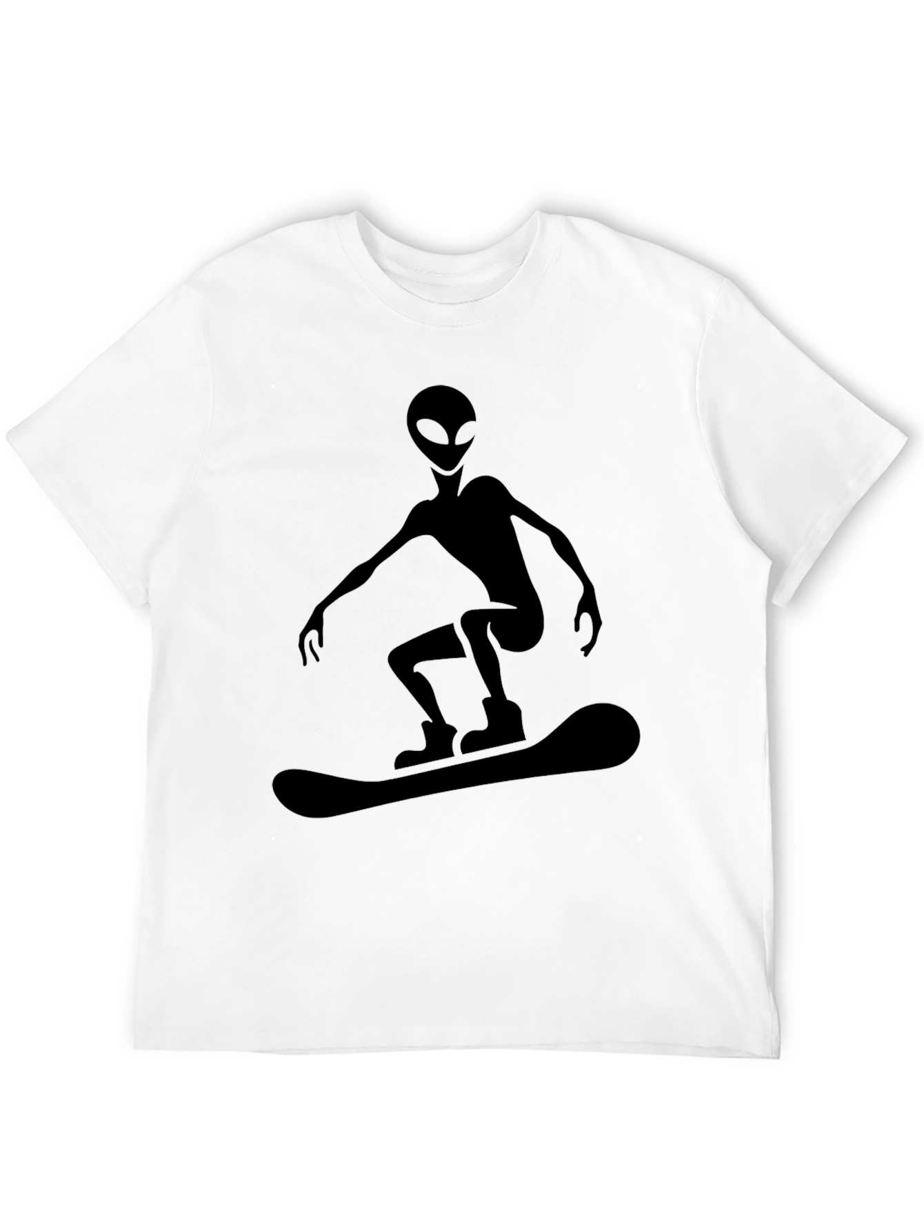 Black Alien Snowboarding Graphic Tee - Black Cotton Comfort view 12