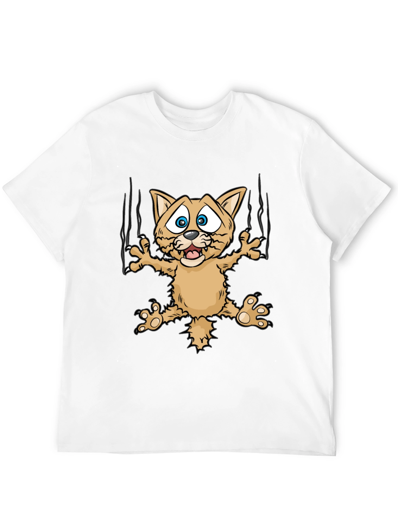 Black Funny Cat Scratch T-Shirt view 12