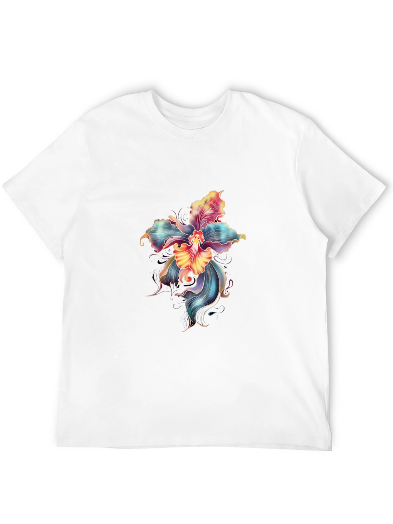 Black Floral Graphic Print Black T-Shirt view 12