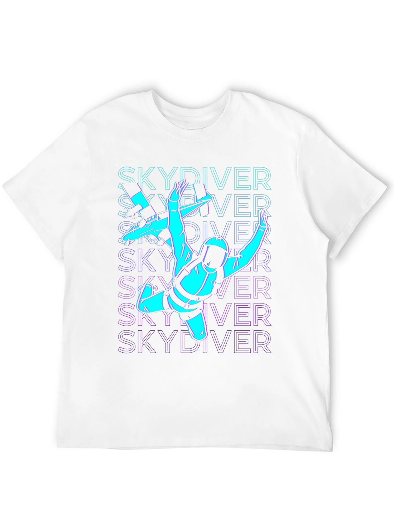 Black Skydiver Graphic Tee - Black Cotton T-Shirt view 12