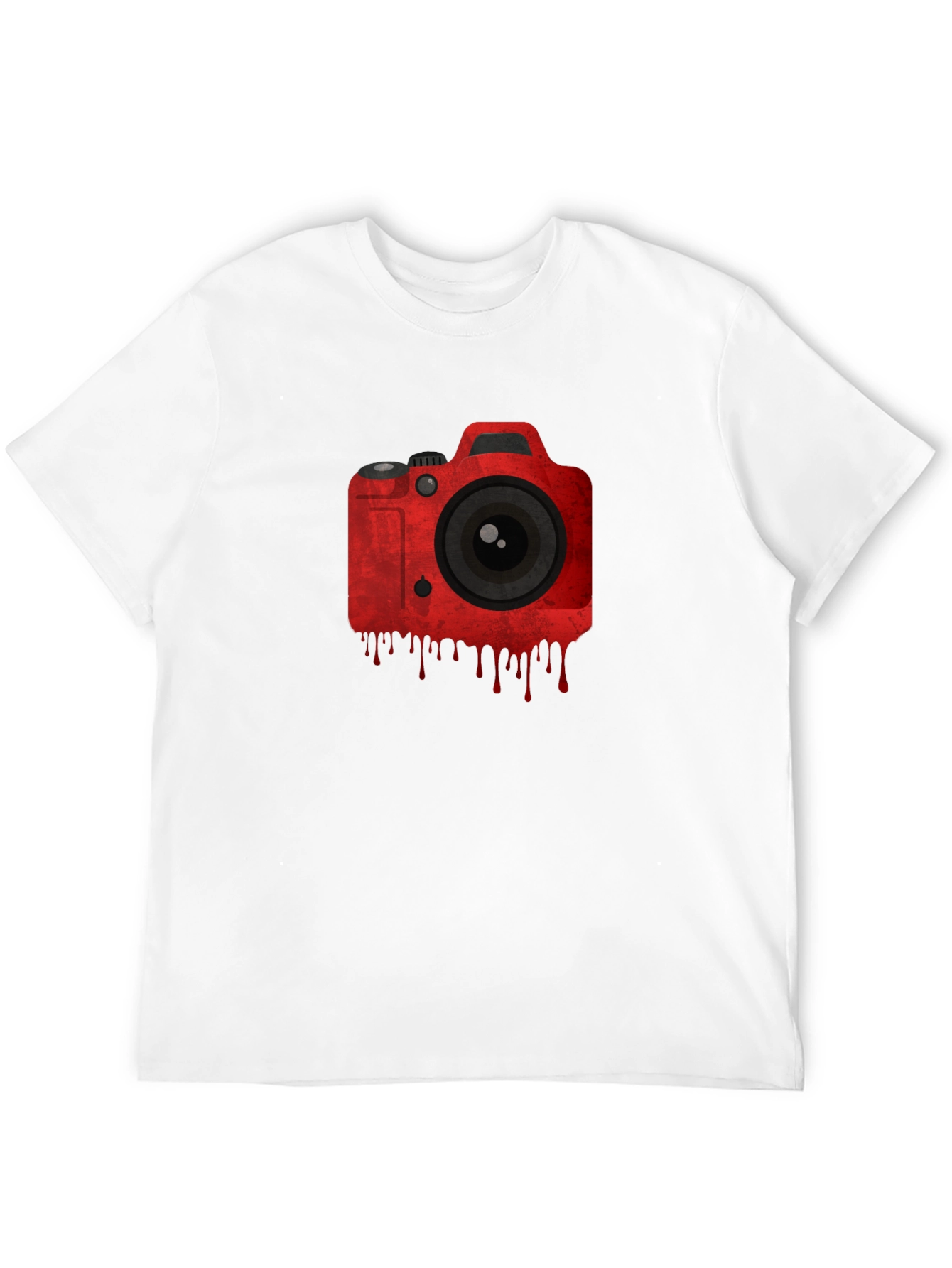 Black Red Camera Graphic Black T-Shirt view 12