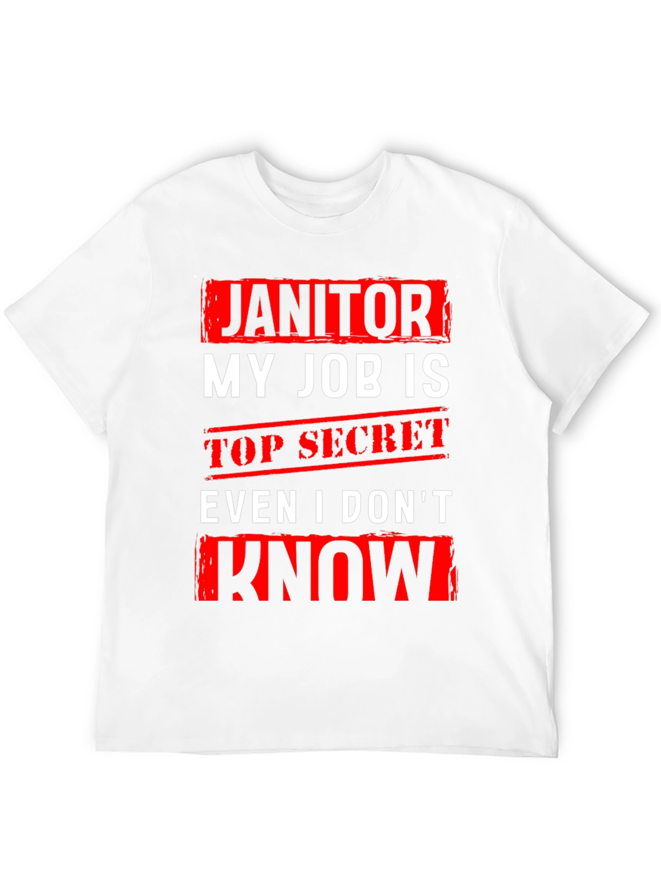 Black Janitor Top Secret Job T-Shirt view 12