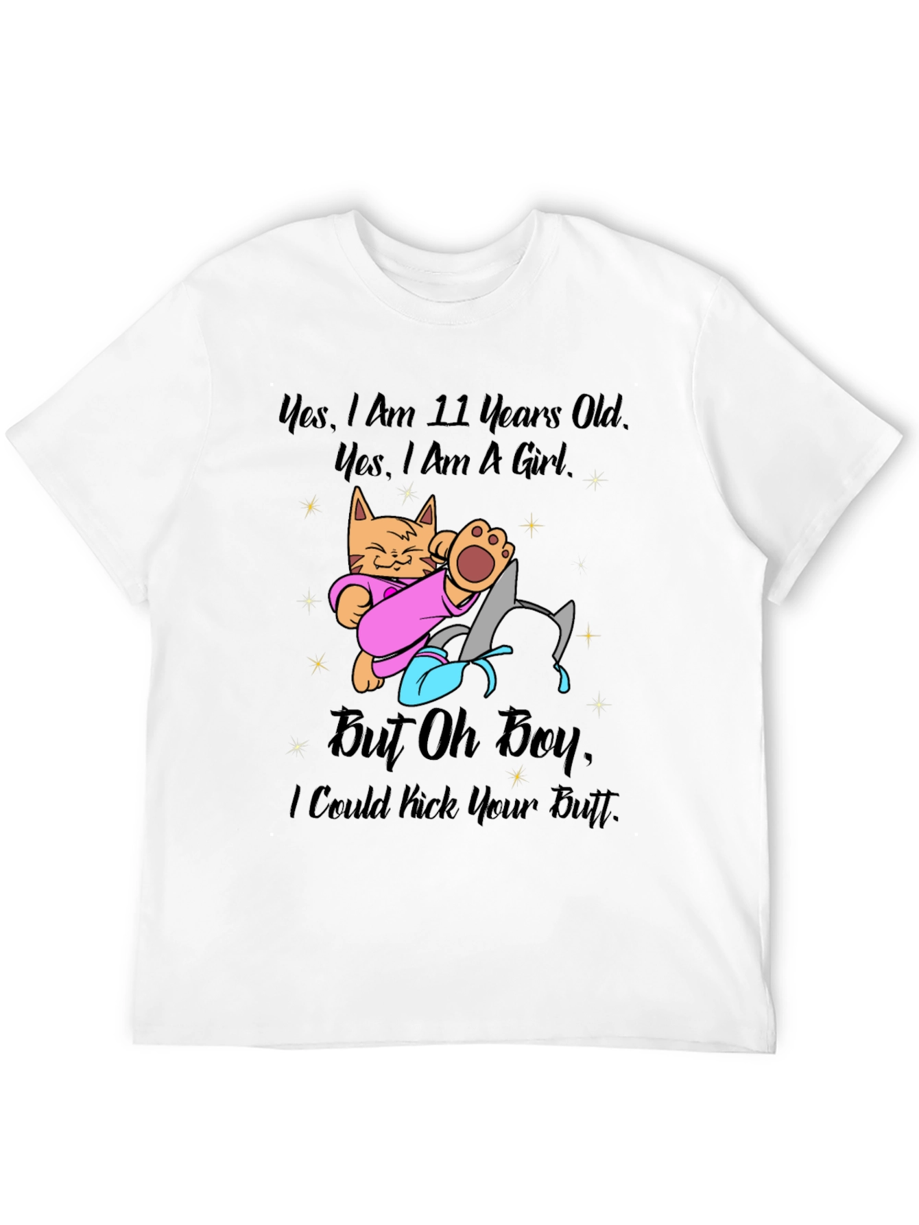 Black Girl Power Cat T-Shirt - 11 Years Old and Ready! view 12