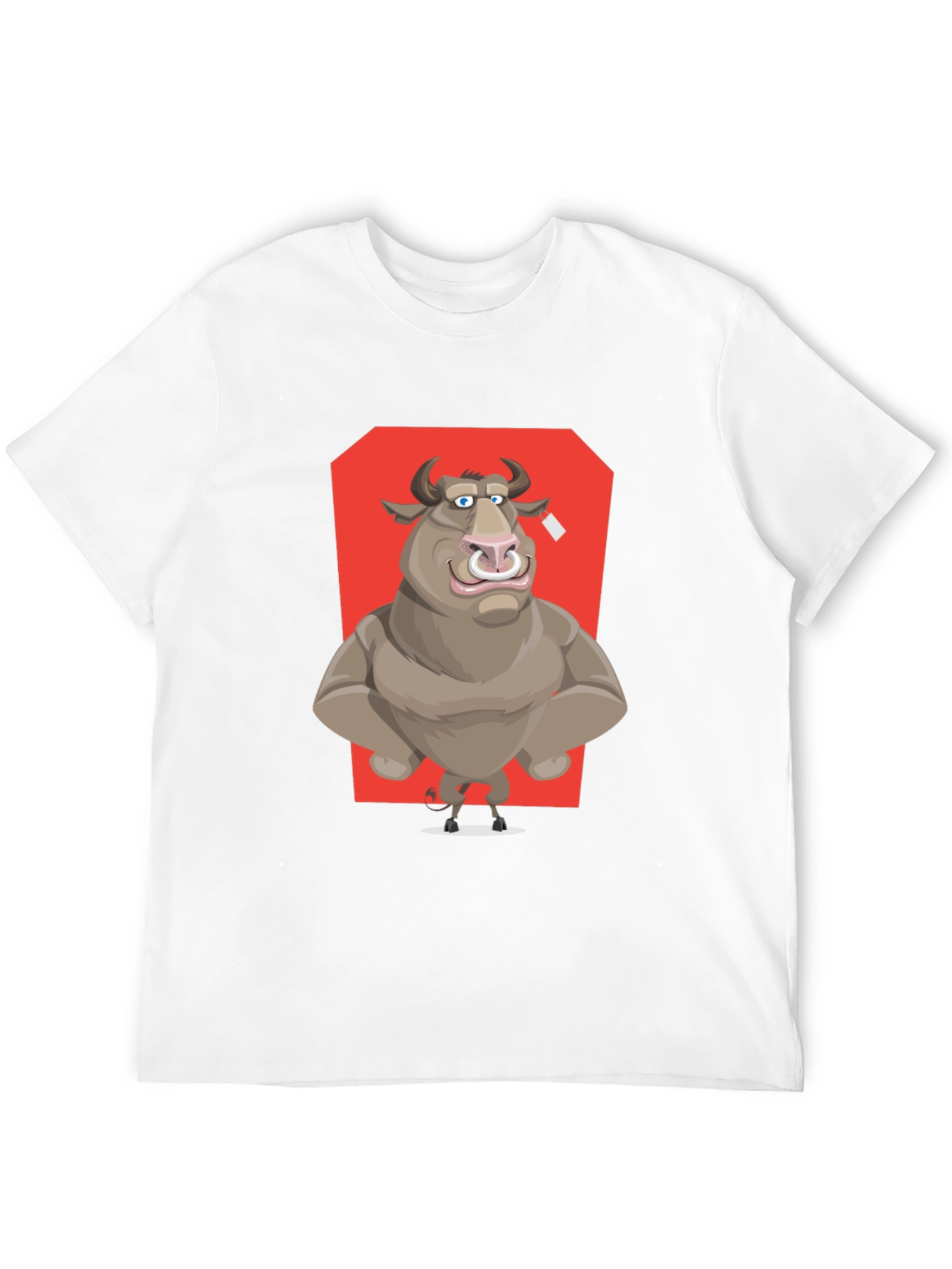 Black Bull Cartoon Graphic T-Shirt - Black Crew Neck Tee view 12