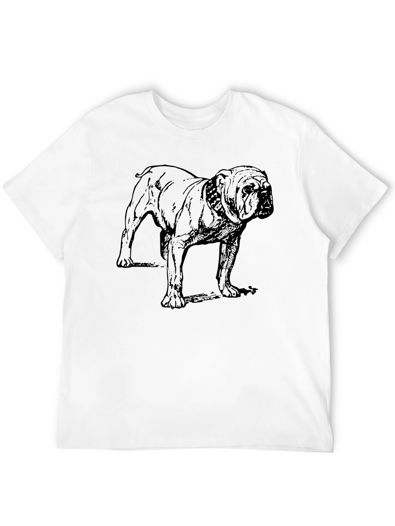 Black Bulldog Graphic Print Men's Black T-Shirt view 12