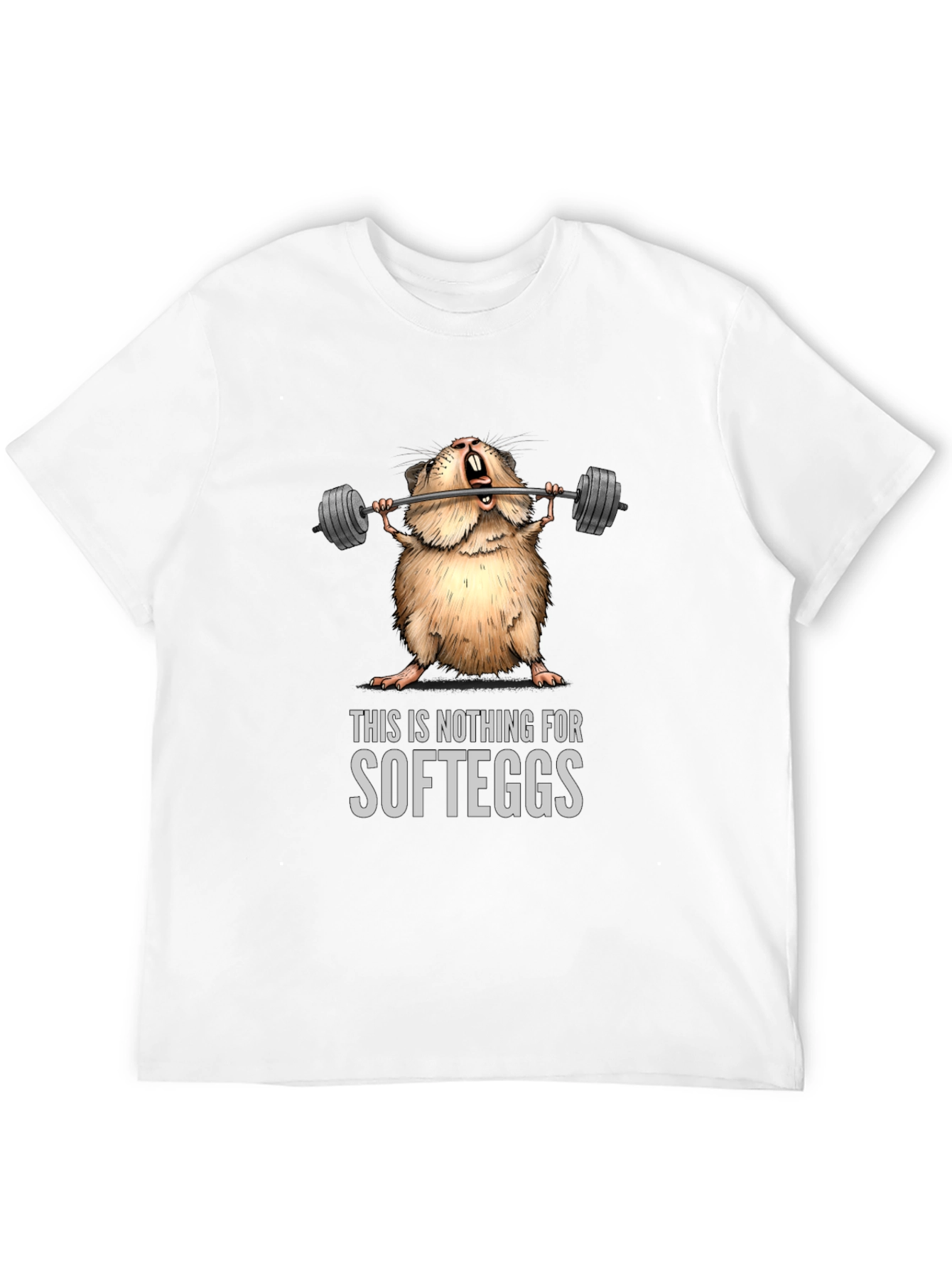 Black Weightlifting Hamster T-Shirt - Nothing for Softeggs view 12