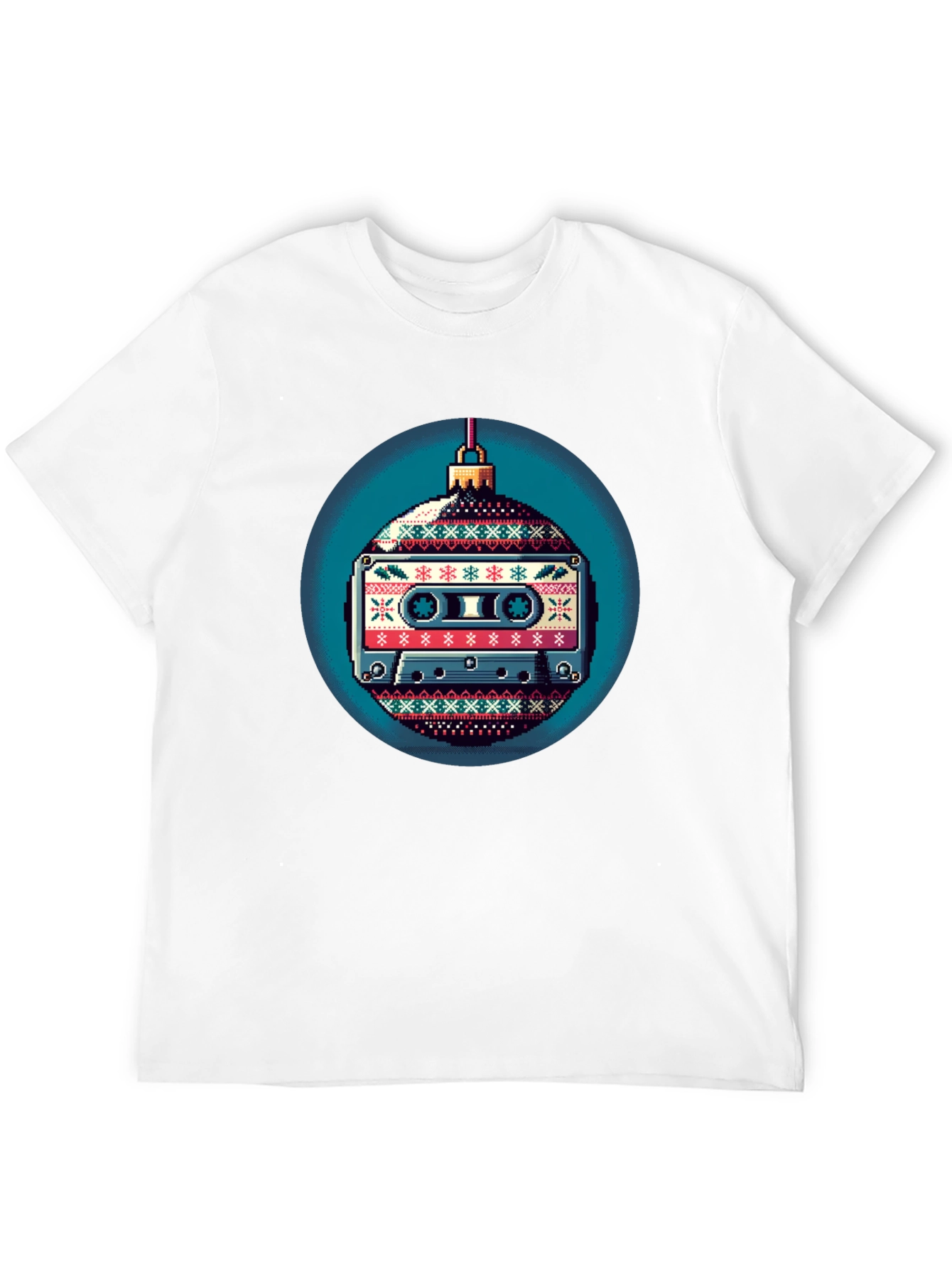 Black Retro Cassette Ornament Graphic T-Shirt view 12