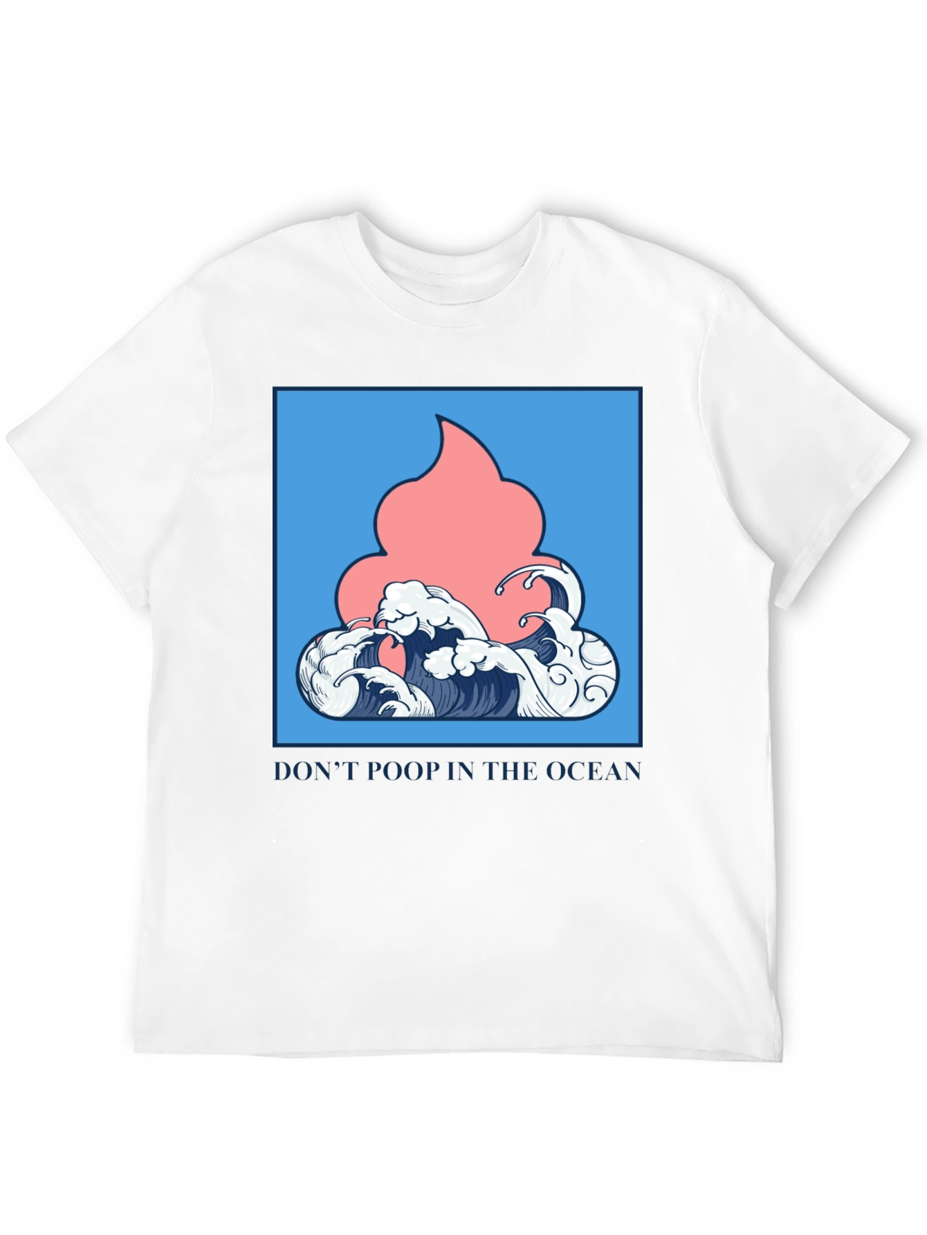 Black Ocean Humor Tee - "Don't Poop in the Ocean" T-Shirt view 12