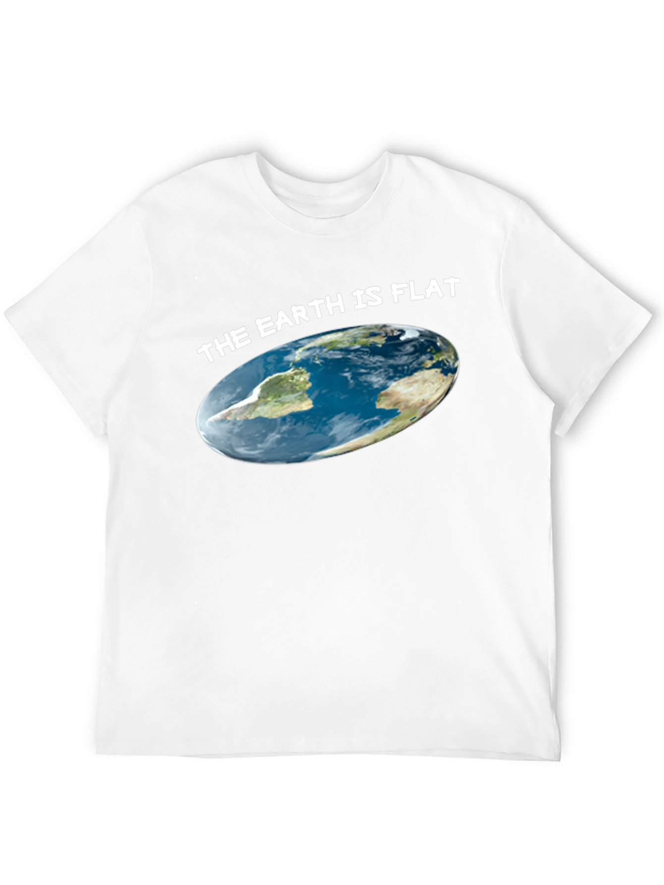 Black Flat Earth T-Shirt: Novelty Graphic Tee view 12