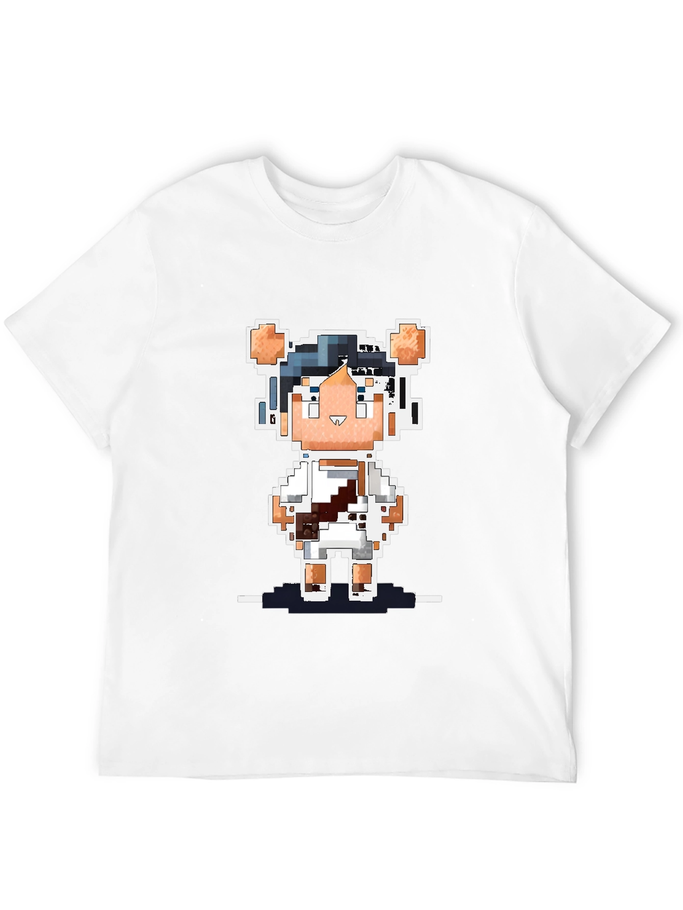 Black Pixel Art Bear Black T-Shirt view 12