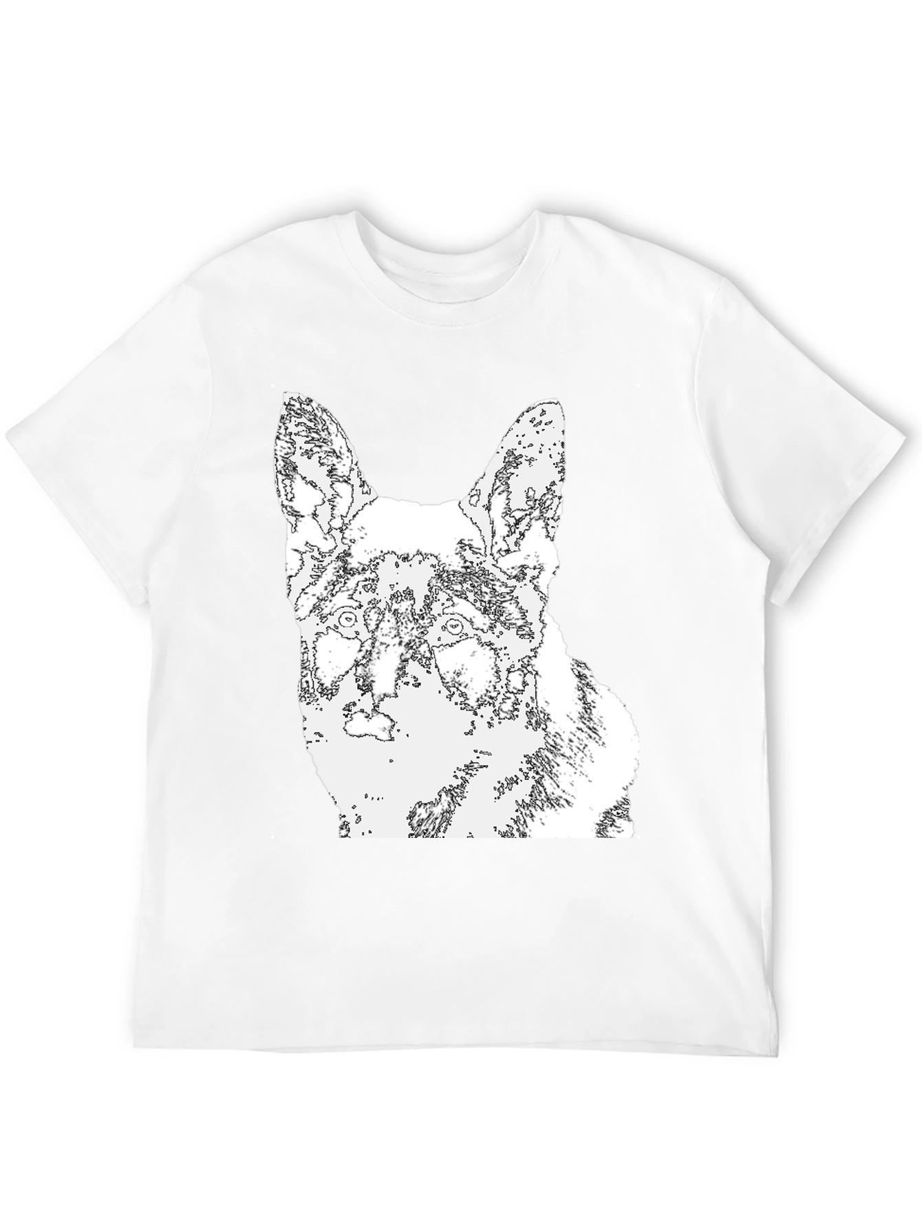 Black Dog Outline Graphic T-Shirt - Black view 12