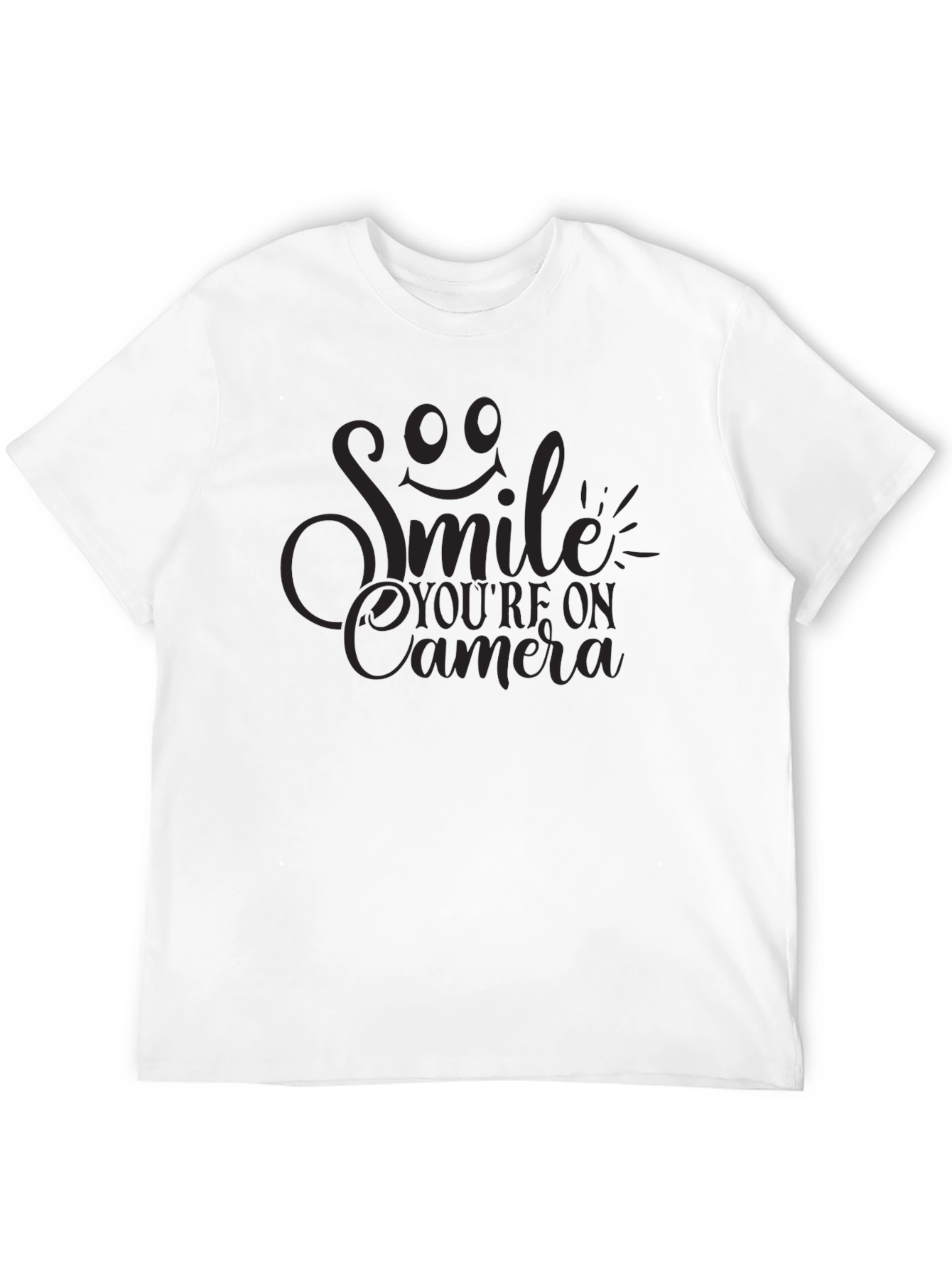 Black Smile You're On Camera Black T-Shirt view 12