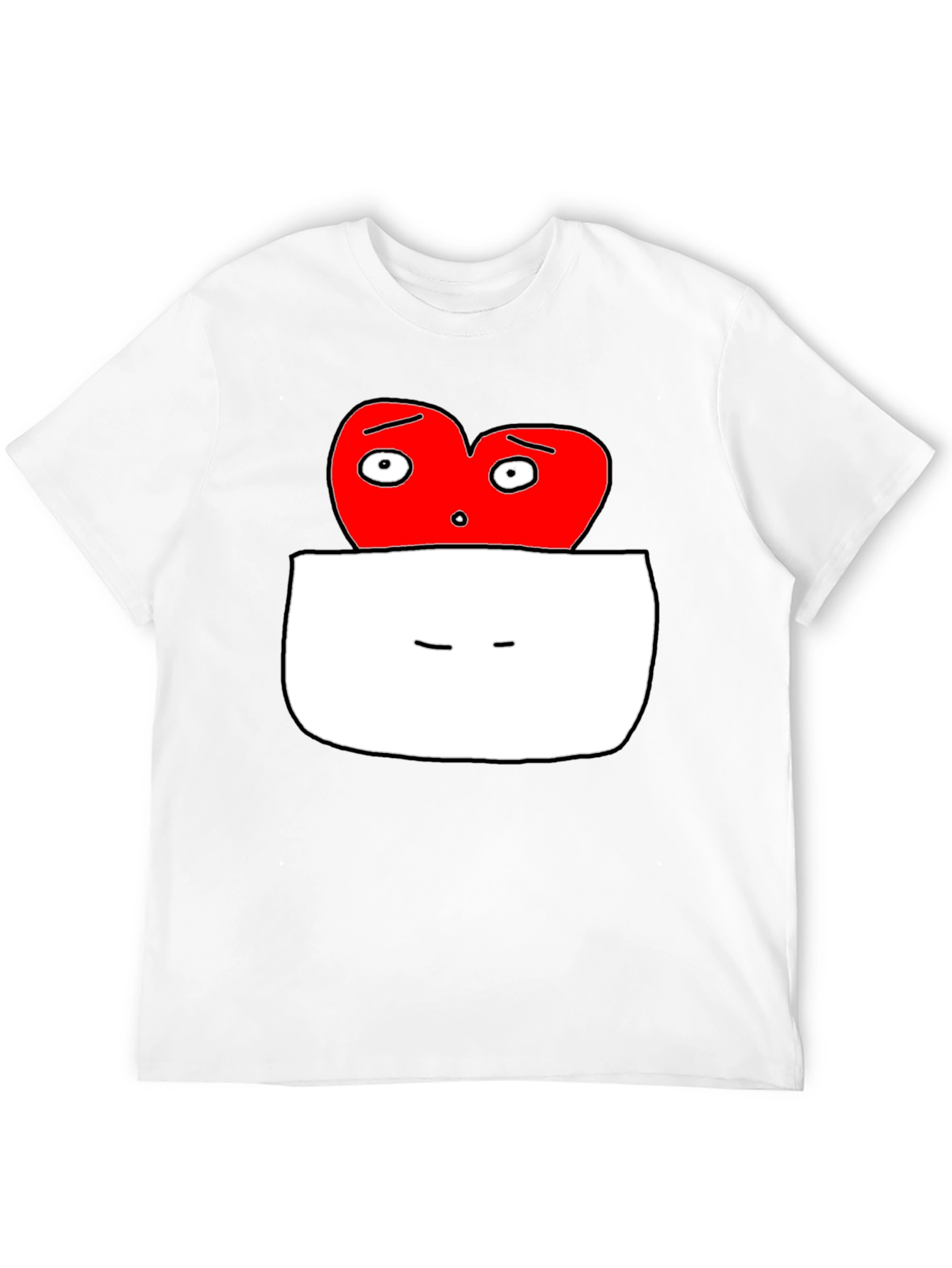 Black Heart Pocket Graphic T-Shirt - Funny Cartoon Tee view 12