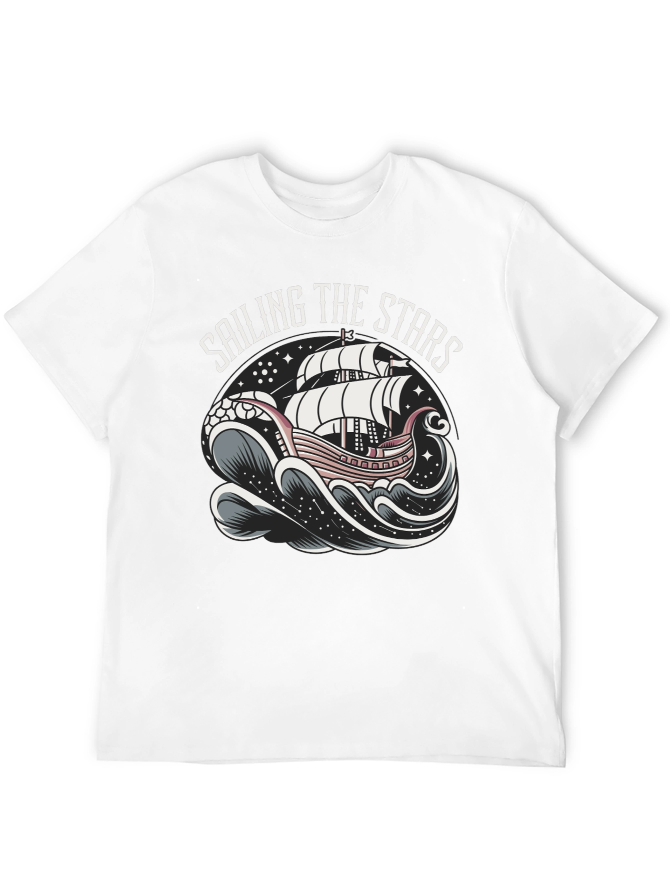 Black Sailing the Stars Graphic T-Shirt view 12