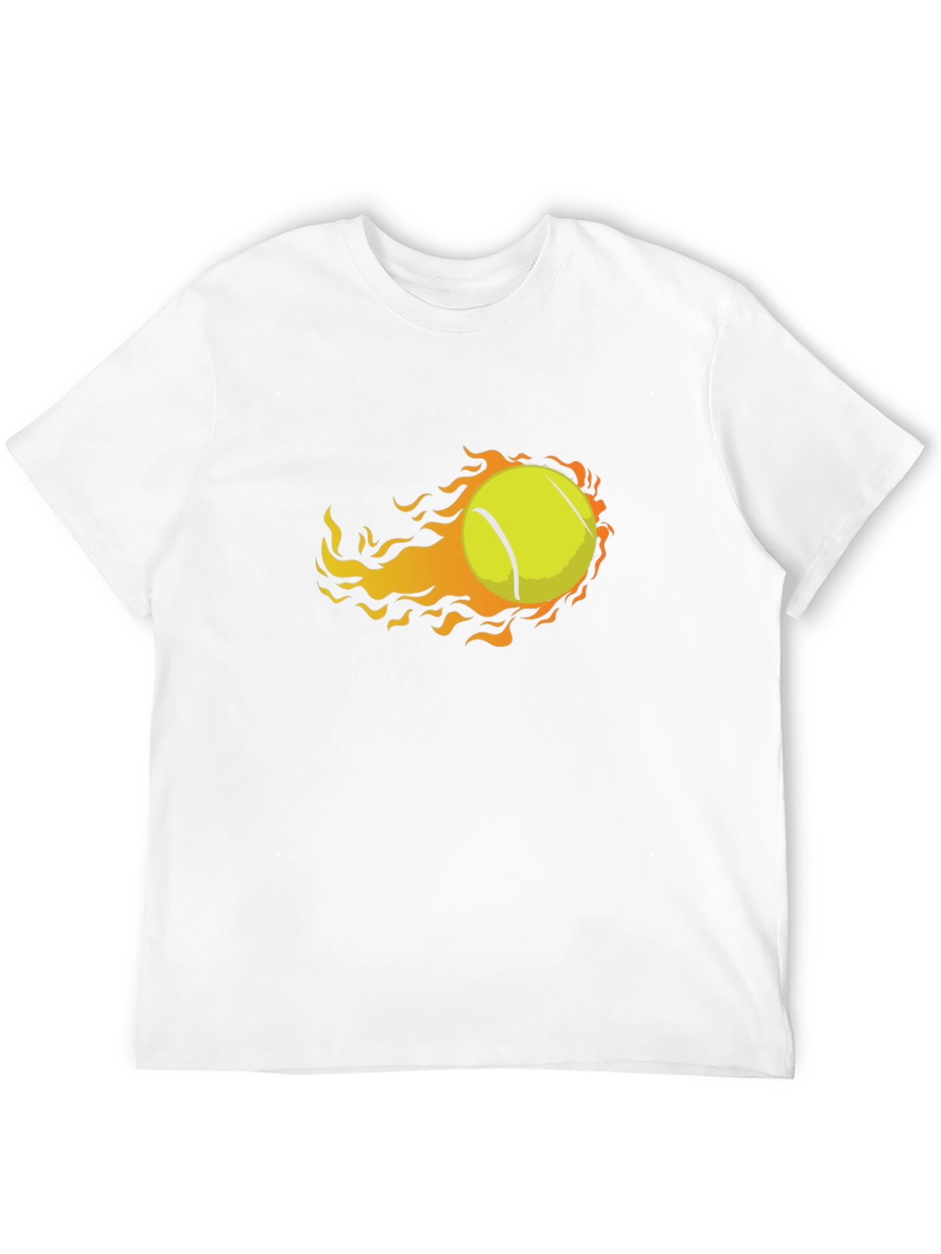 Black Flaming Tennis Ball Graphic Tee - Unique Design view 12