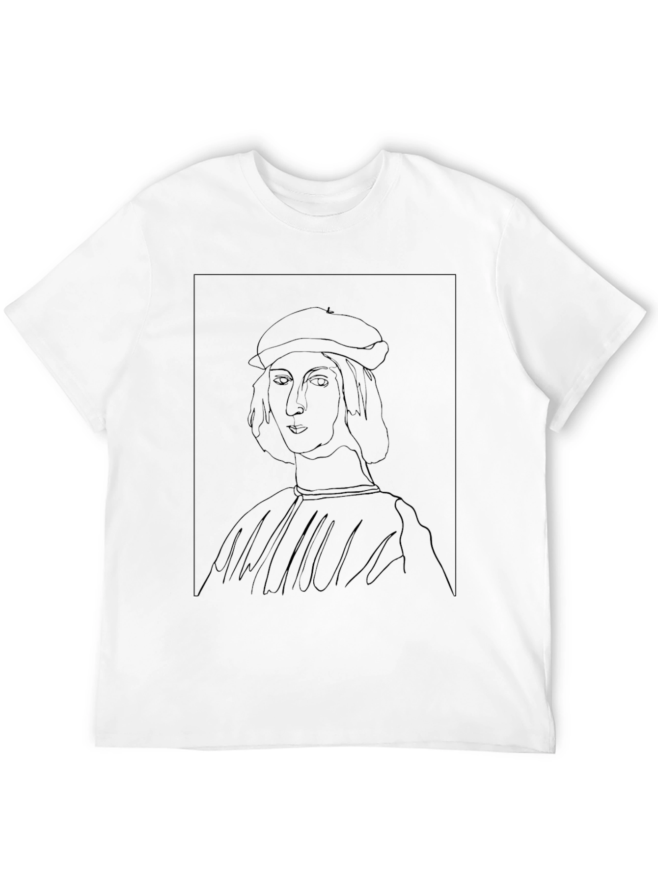 Black Raphael Sketch Graphic Tee - Artsy Black T-Shirt view 12