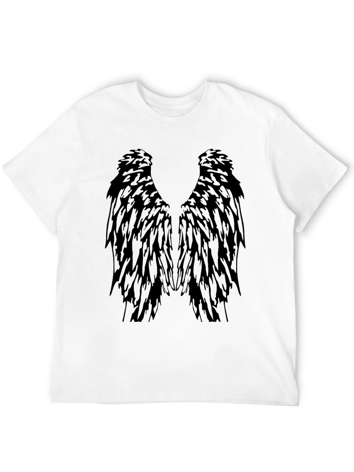Black Men's Black Feather Wings Graphic Tee view 12