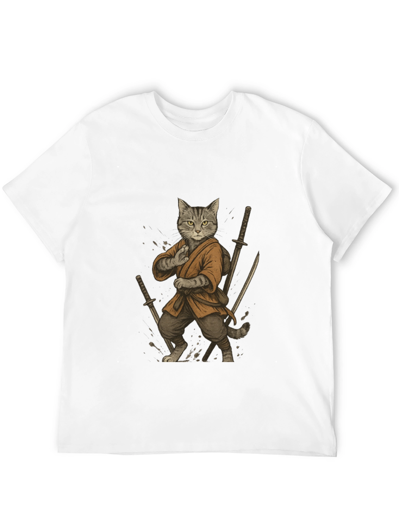Black Ninja Cat Graphic T-Shirt view 12