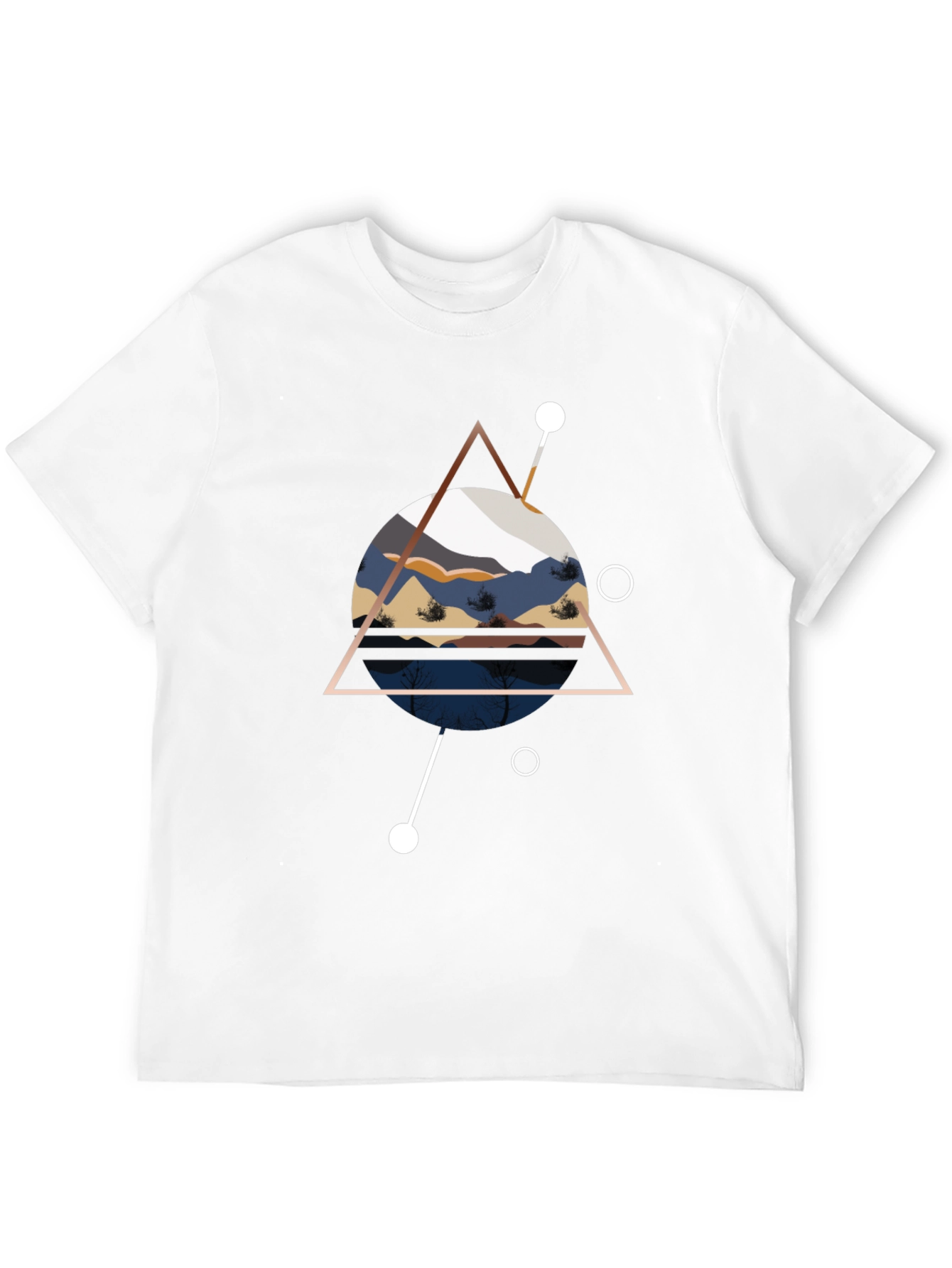 Black Geometric Mountainscape Black T-Shirt view 12