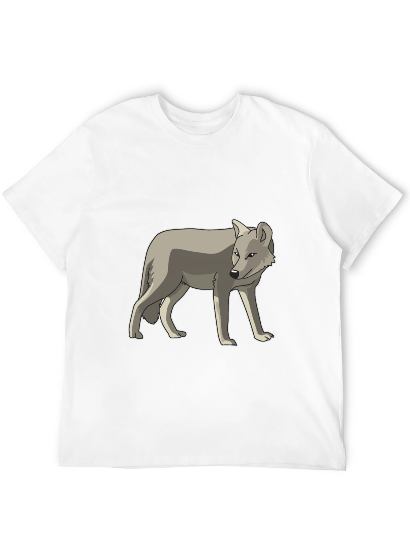 Black Cool Gray Wolf Graphic Black T-Shirt view 12