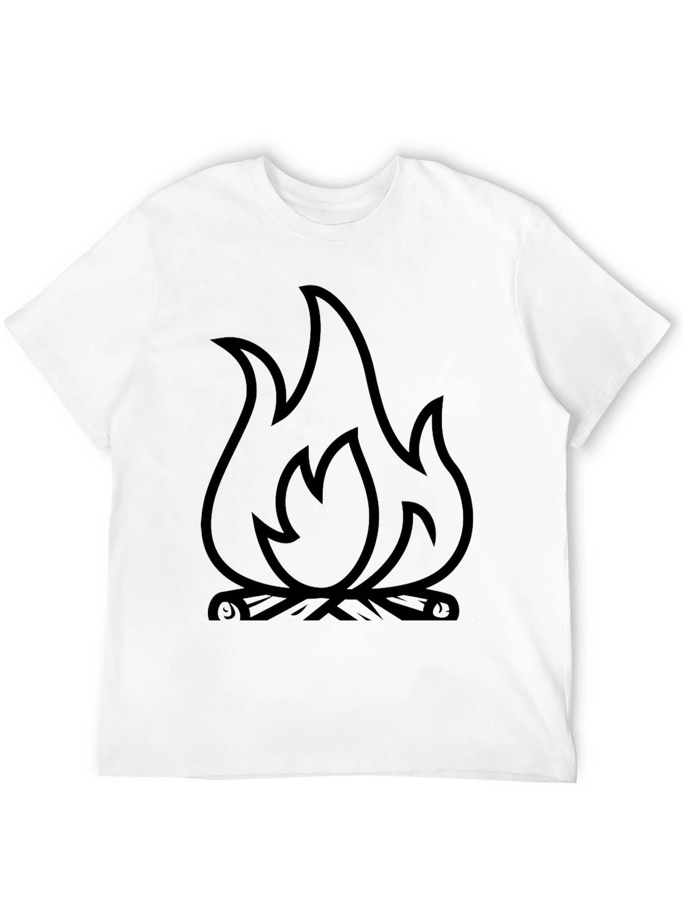 Black Fire Graphic T-Shirt - Black Cotton Blend Tee view 12