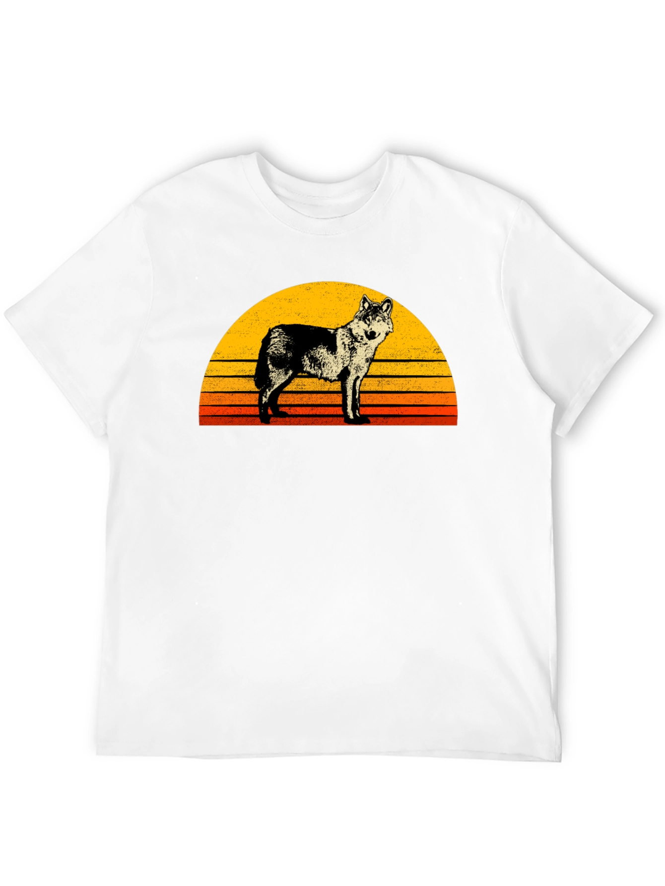 Black Retro Wolf Sunset Graphic Tee - Black view 12