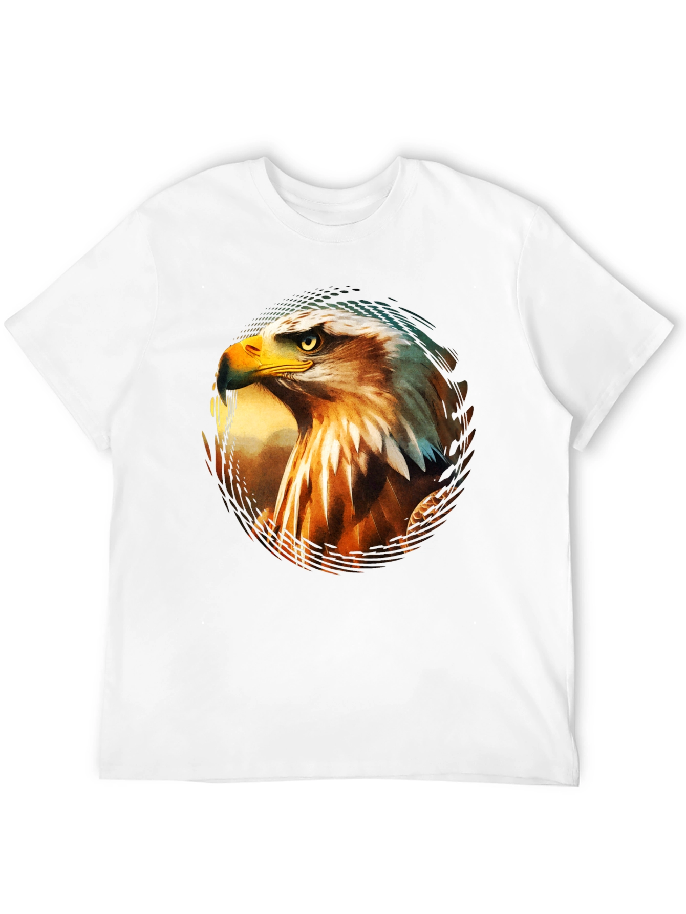 Black Bold Eagle Graphic Print Black T-Shirt view 12