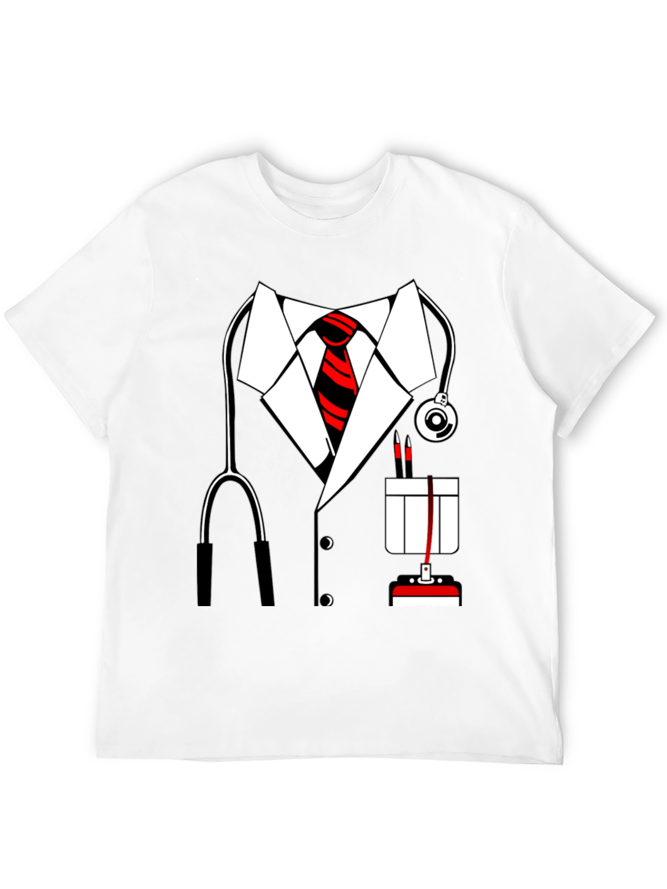 Black Doctor Costume T-Shirt - Funny Medical Dress Up view 12