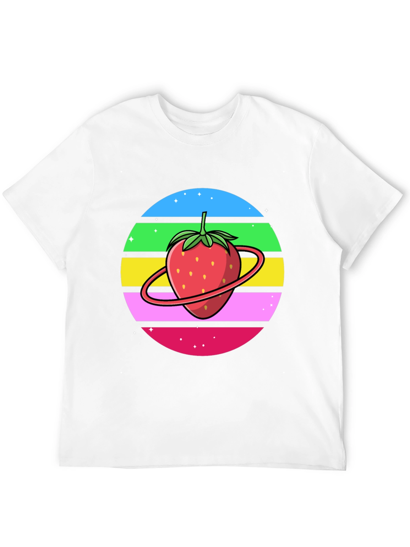 Black Strawberry Planet Graphic Tee - Black Cotton Blend view 12