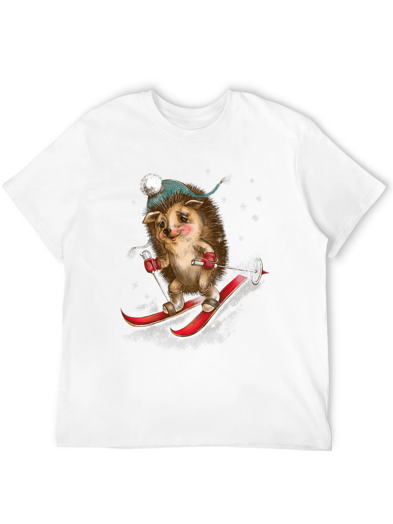 Black Skiing Hedgehog Graphic Tee view 12