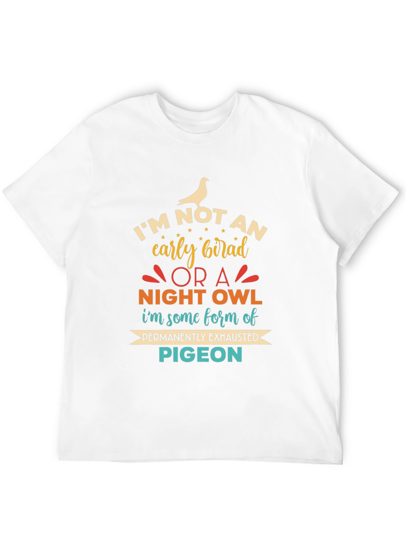 Black Funny Exhausted Pigeon Graphic T-Shirt view 12