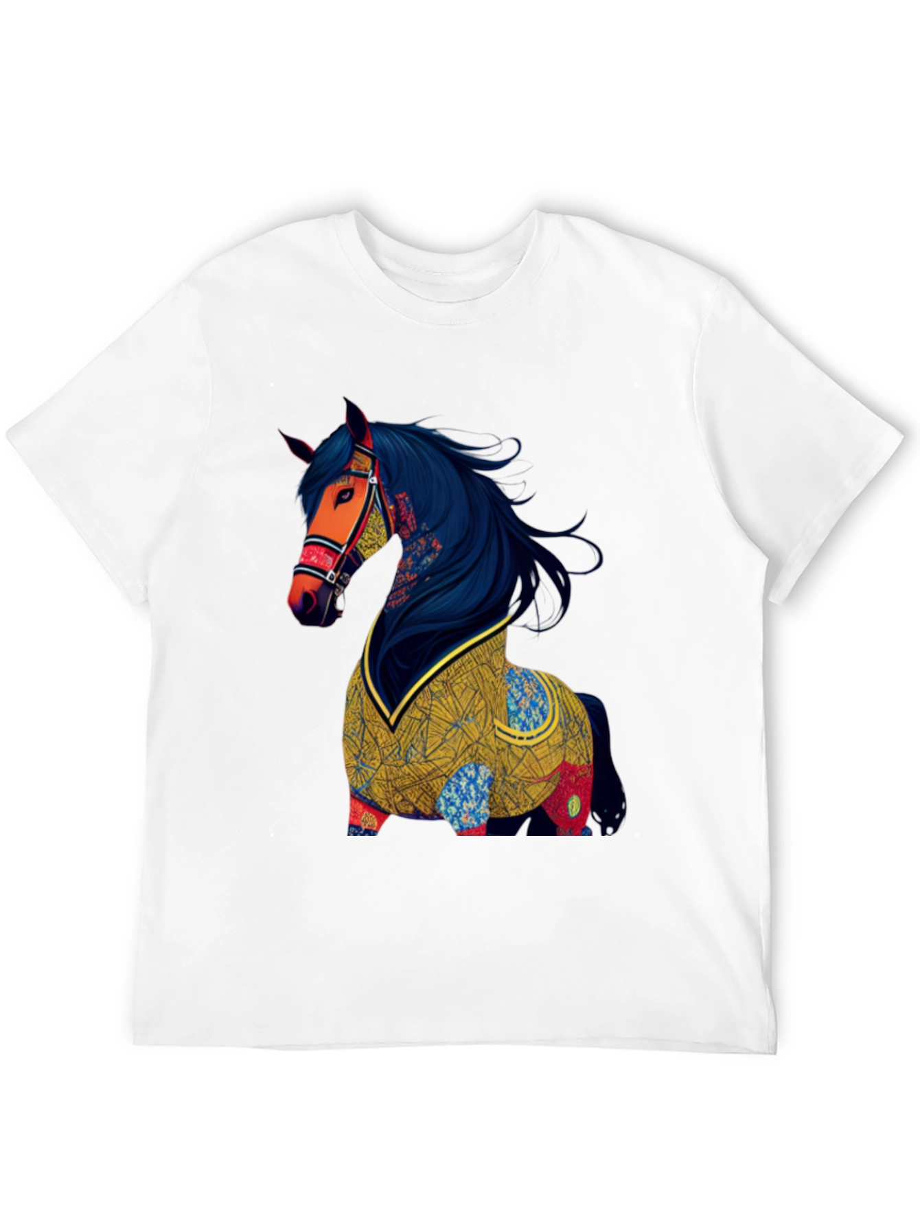 Black Artistic Horse Graphic T-Shirt view 12