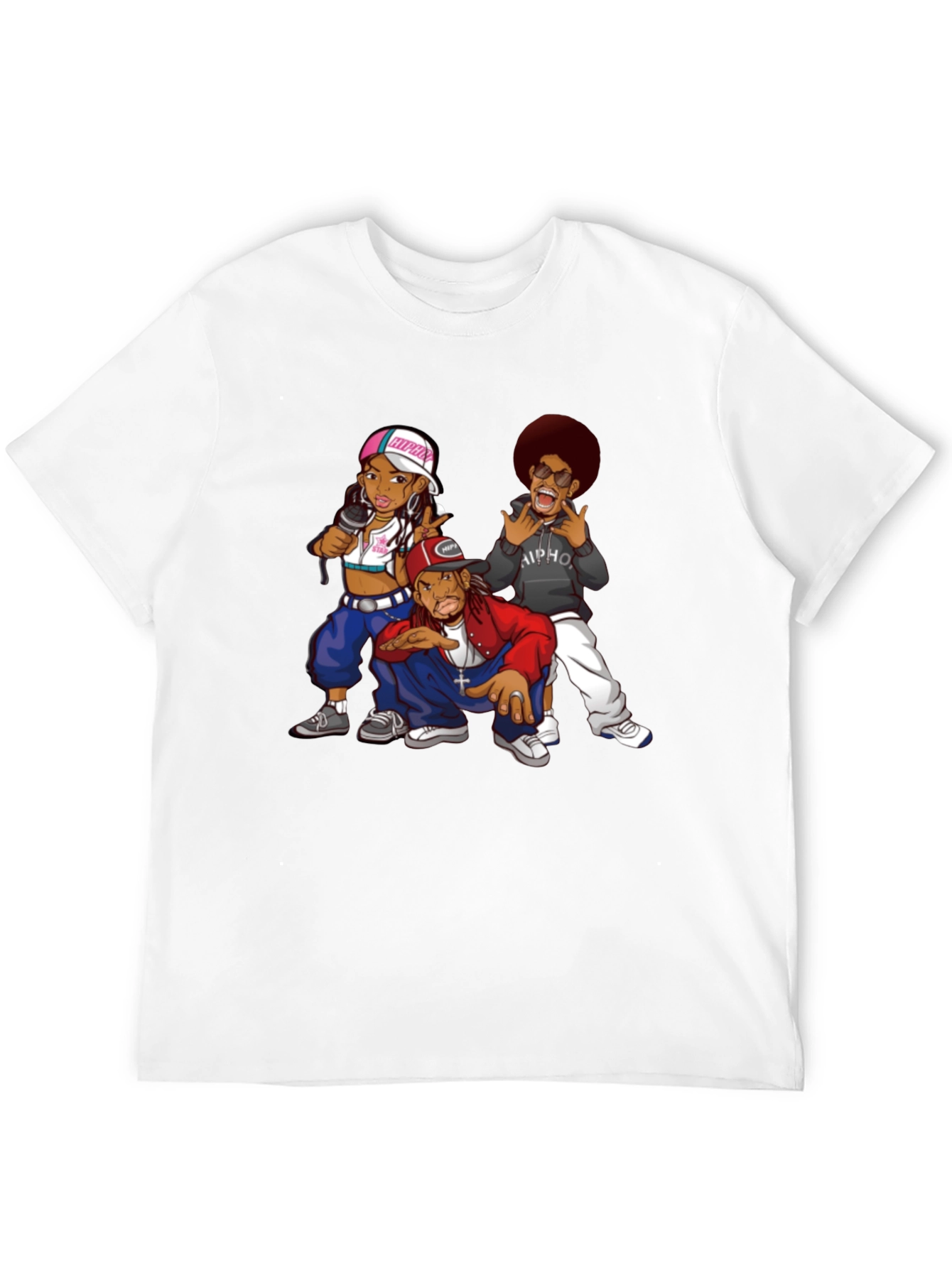 Black Cartoon Hip-Hop Group Black T-Shirt view 12