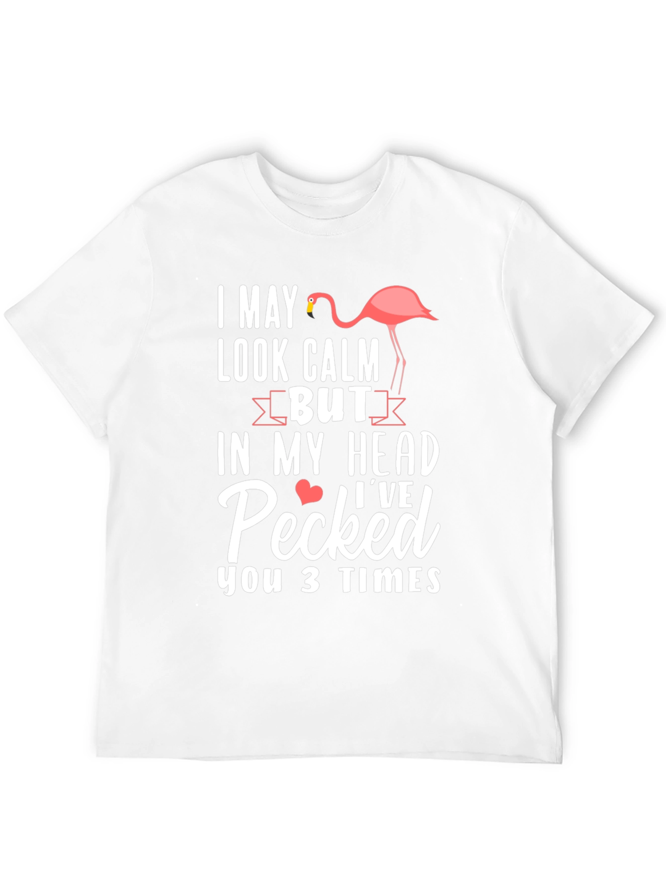 Black Funny Flamingo T-Shirt - Calm But Pecked view 12