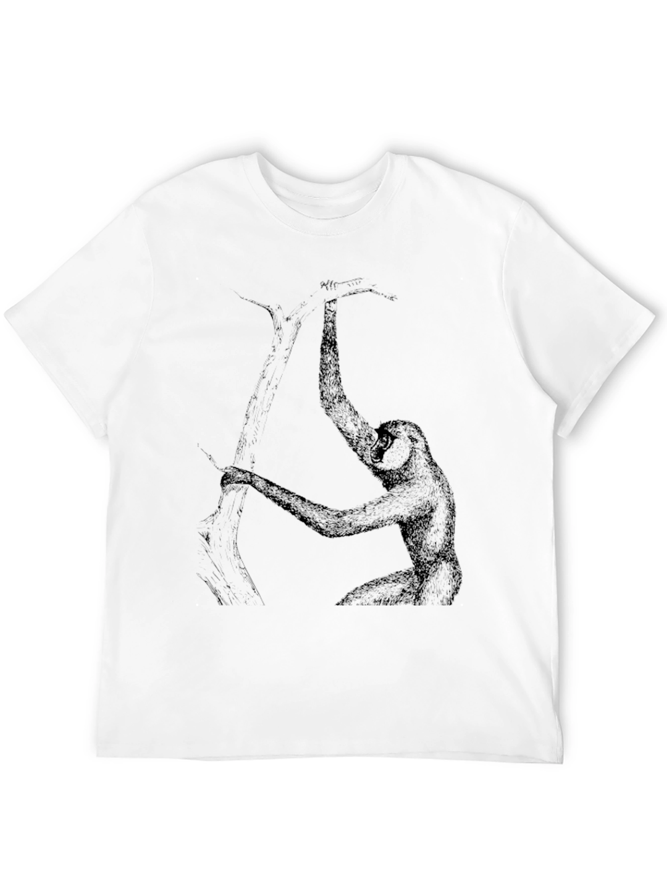 Black Gibbon Graphic Tee - Black Cotton T-Shirt view 12
