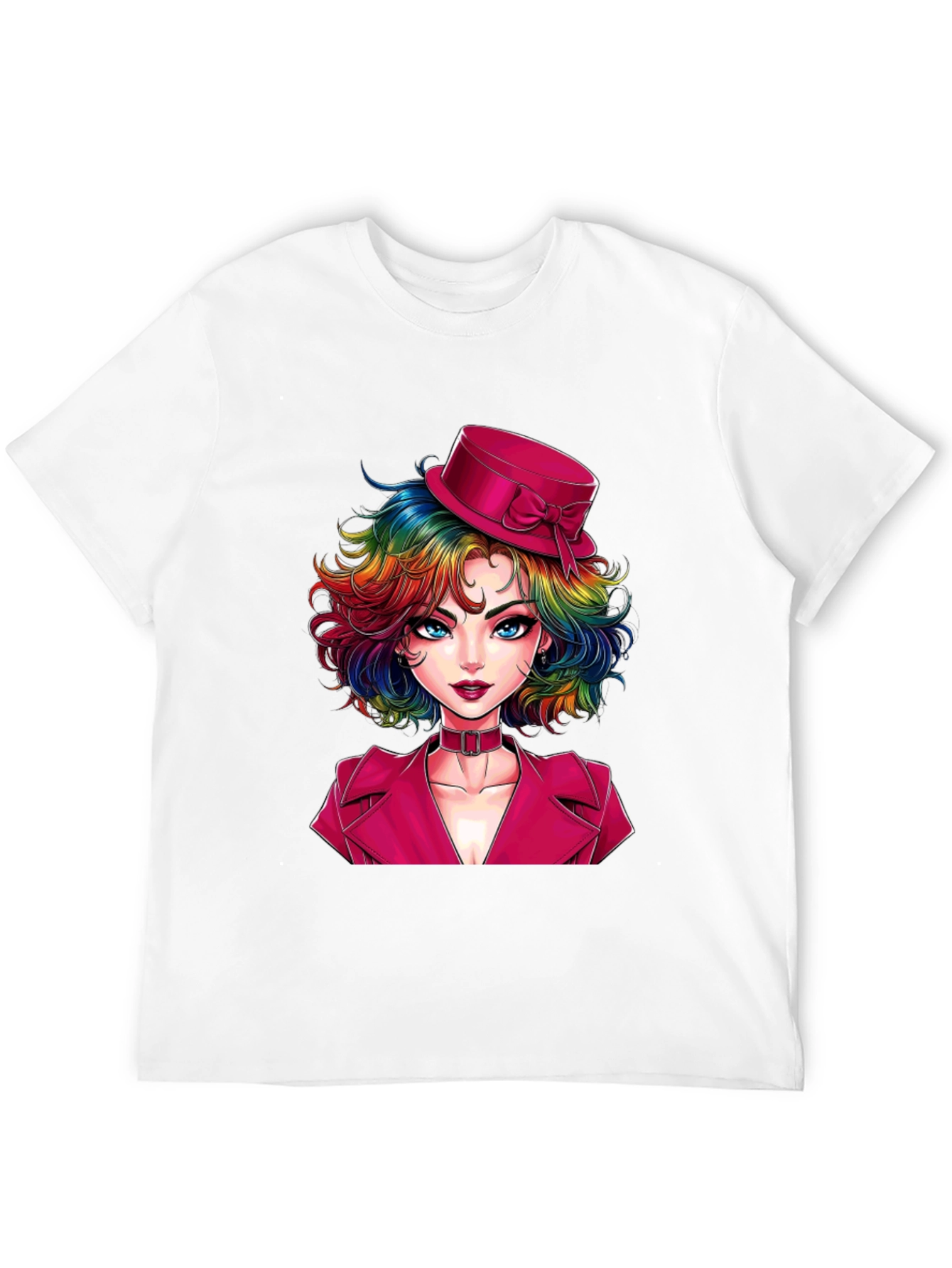 Black Rainbow Hair Girl T-Shirt view 12
