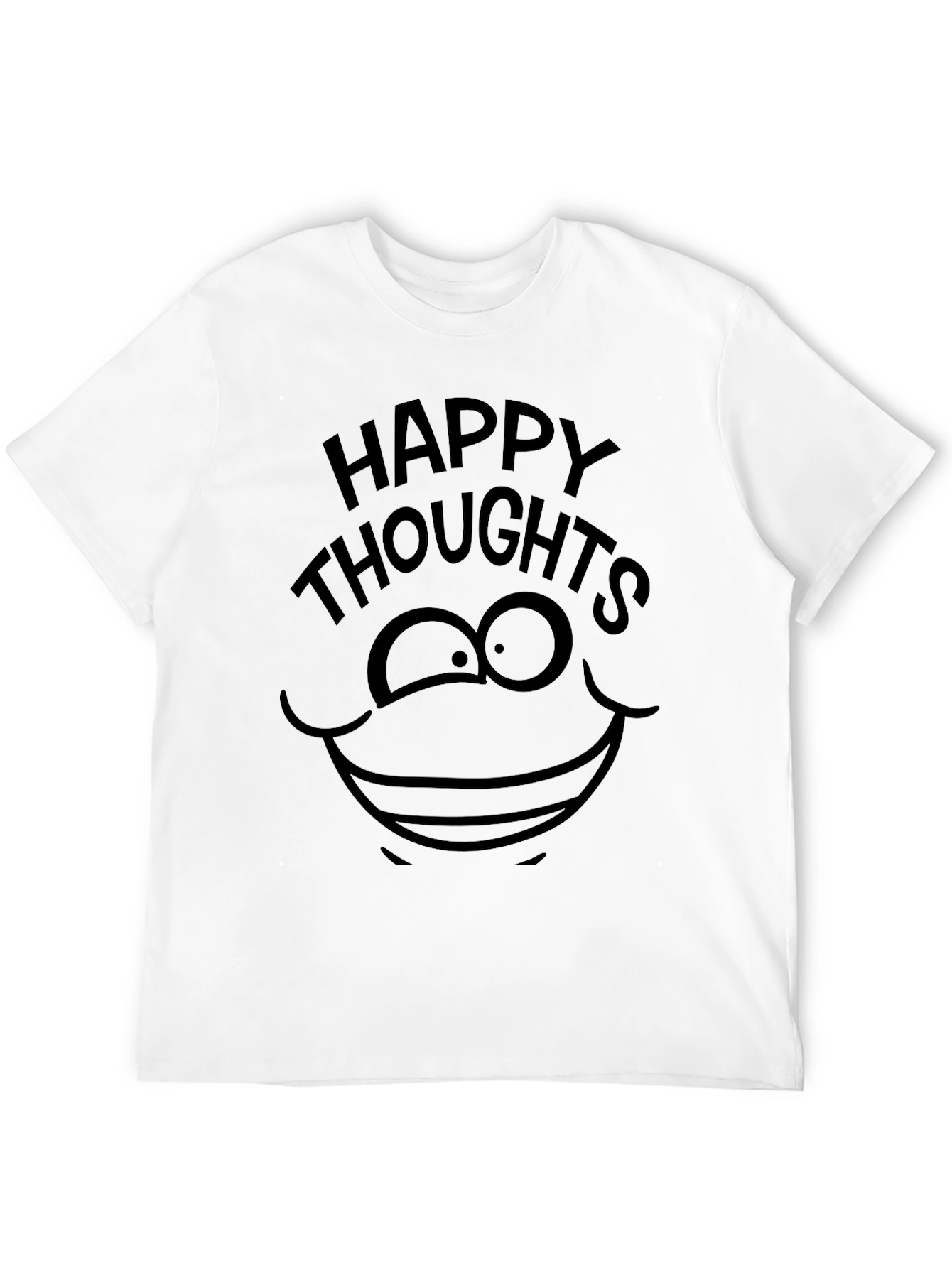 Black Happy Thoughts Graphic Tee - Classic Black Humor Shirt view 12