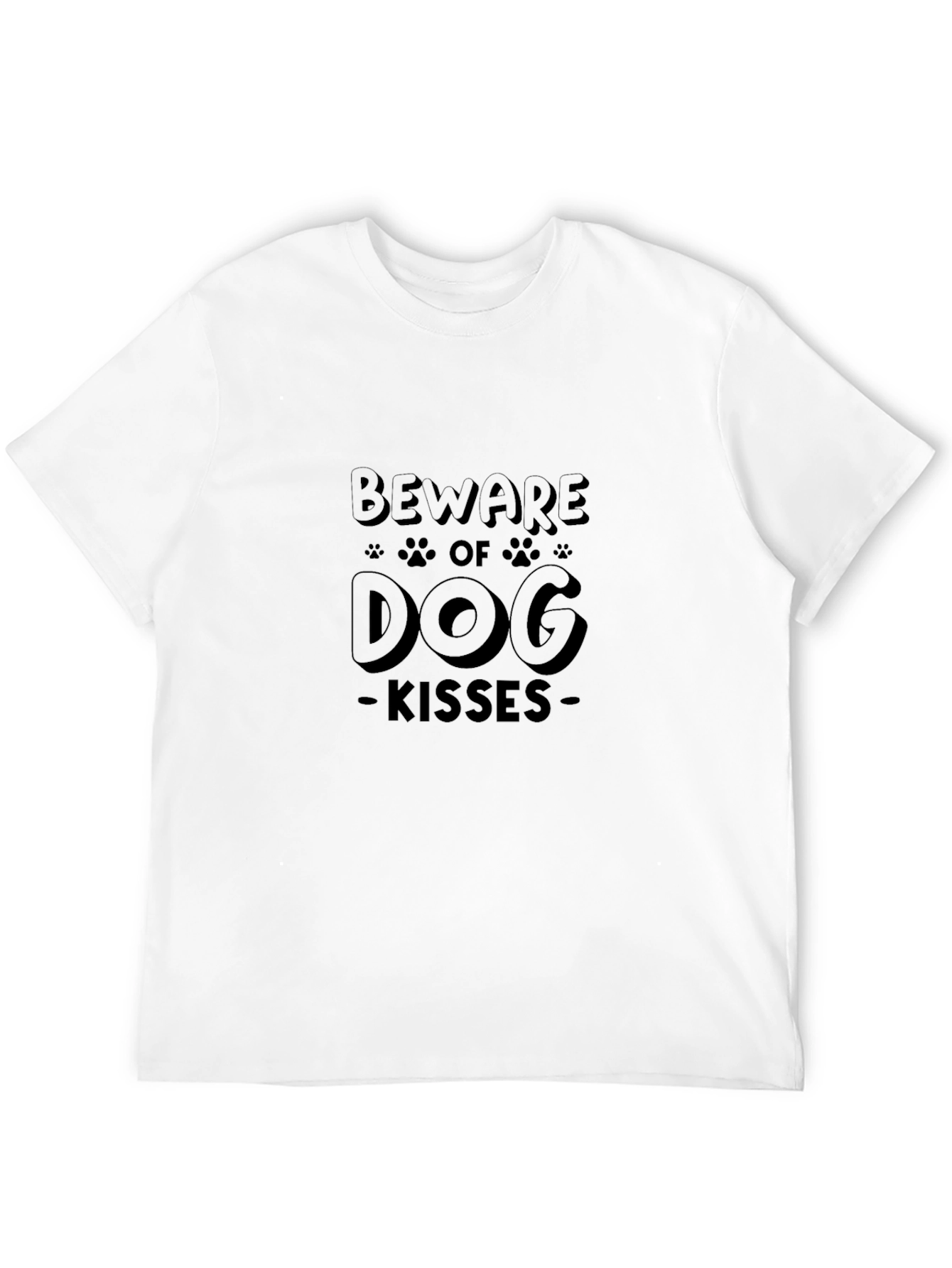 Black Beware of Dog Kisses Graphic Tee - Black view 12