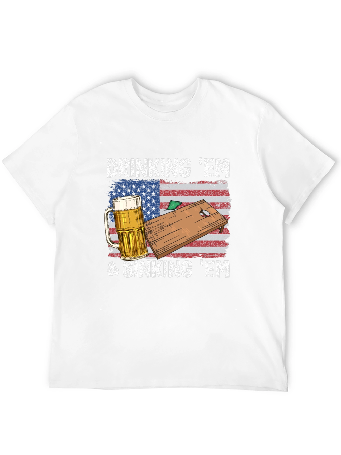 Black Drinking & Sinking 'Em Cornhole T-Shirt view 12