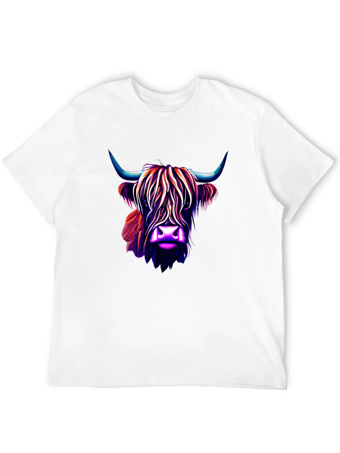 Black Highland Cow Graphic Tee - Stylish Men's Black T-Shirt view 12