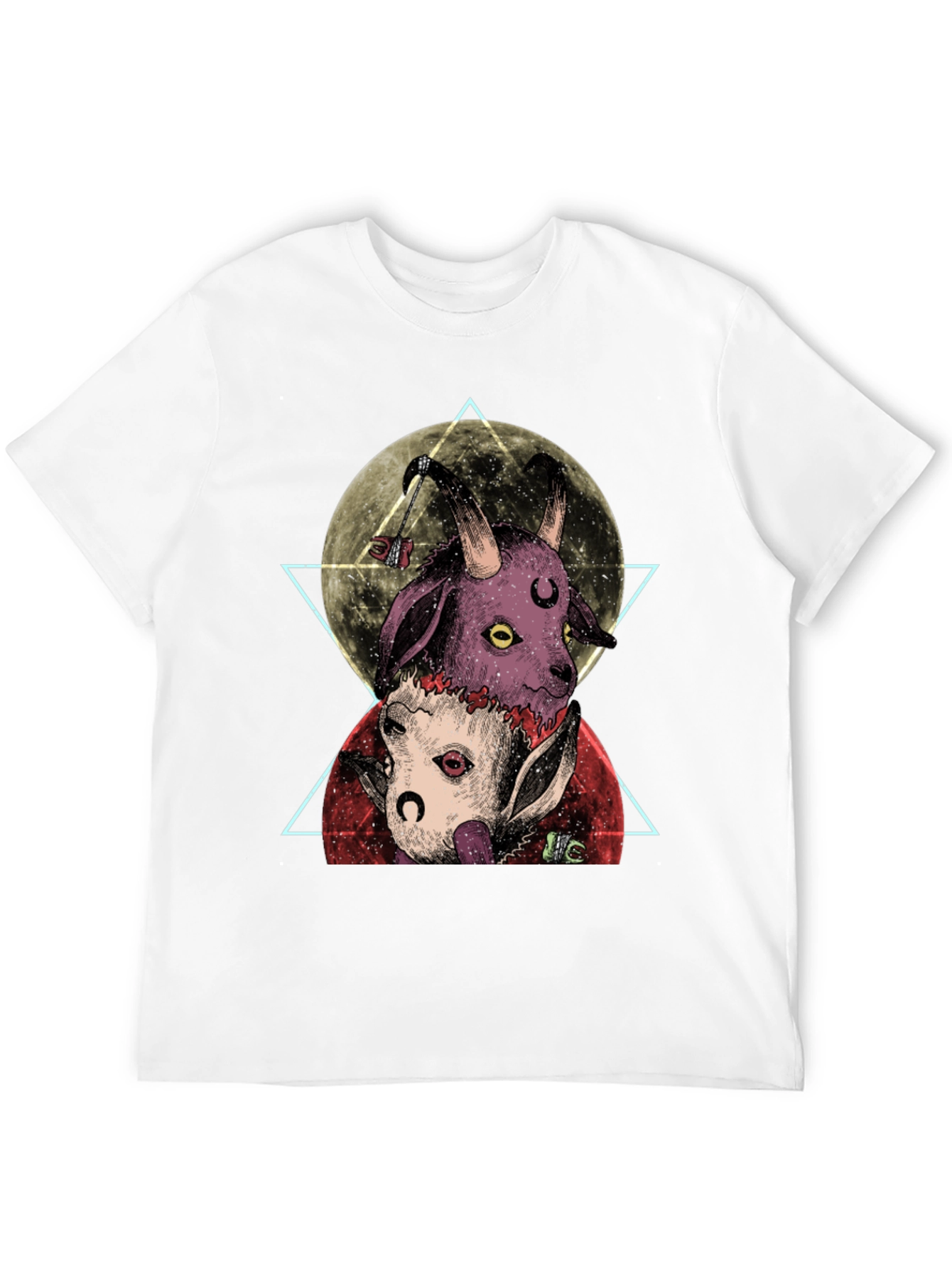 Black Occult Goat Tee: Moonlit Baphomet Design view 12