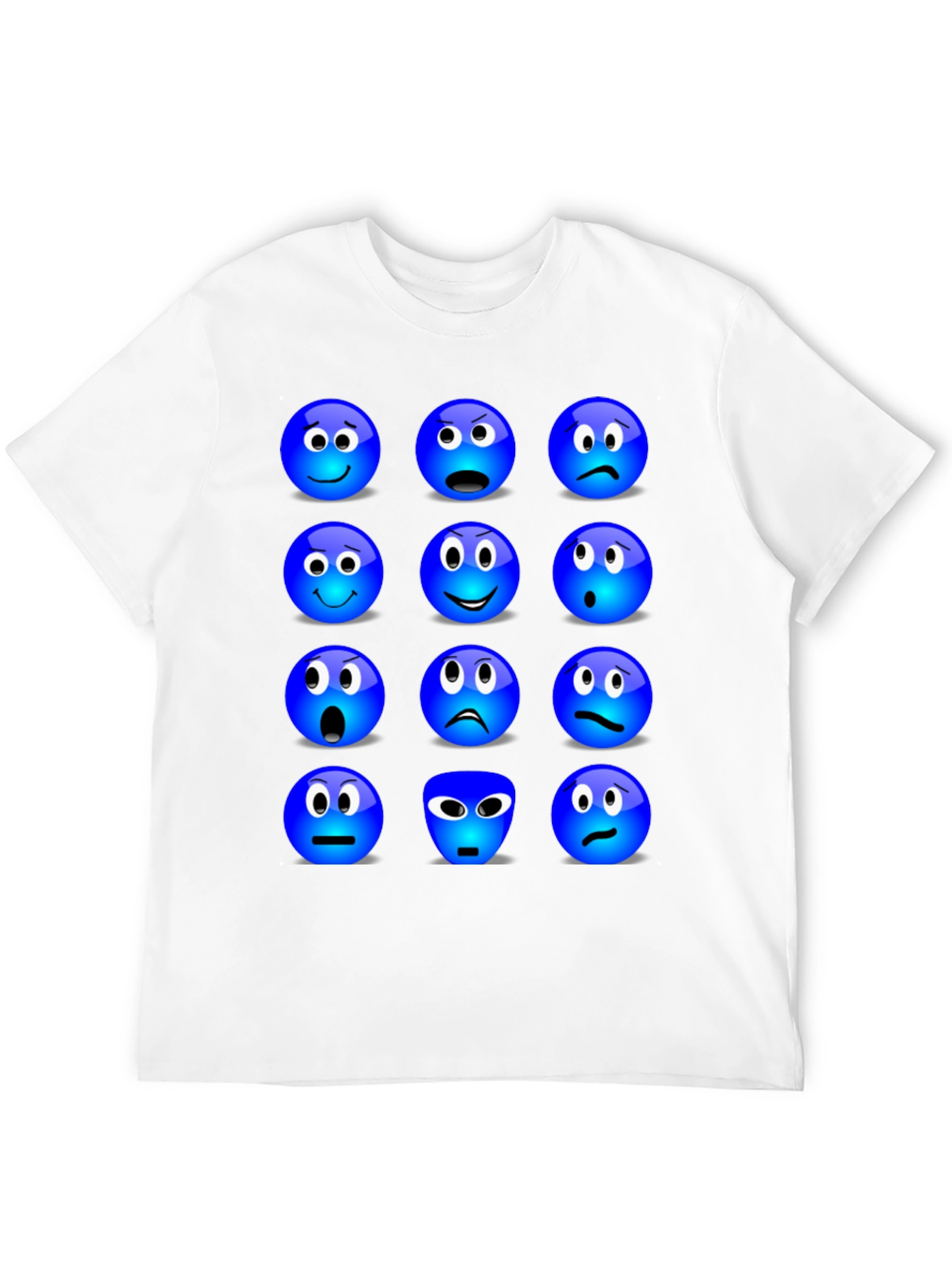 Black Emoji Expressions Graphic T-Shirt view 12