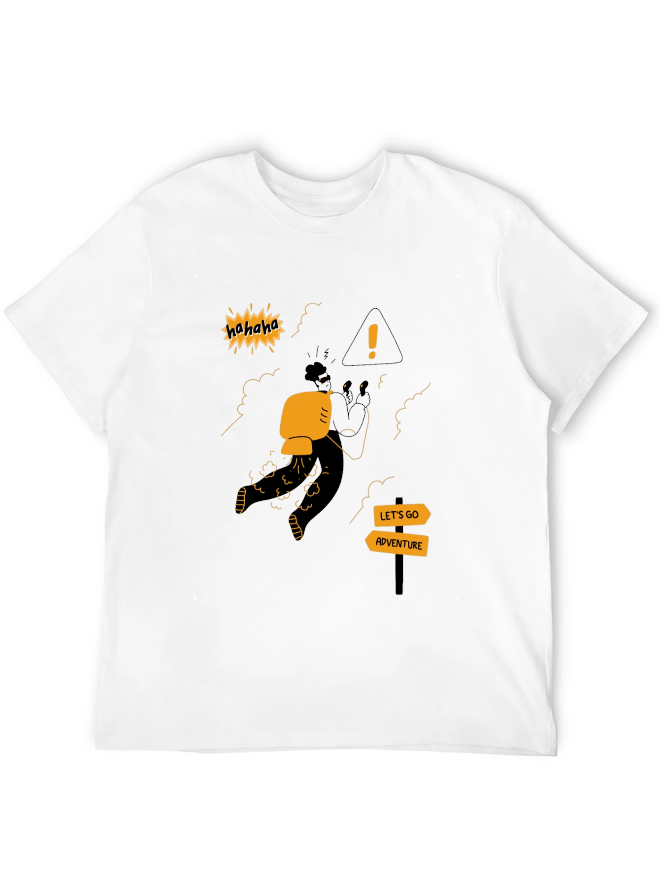 Black Adventure Seeker T-Shirt - Humorous Graphic Tee view 12