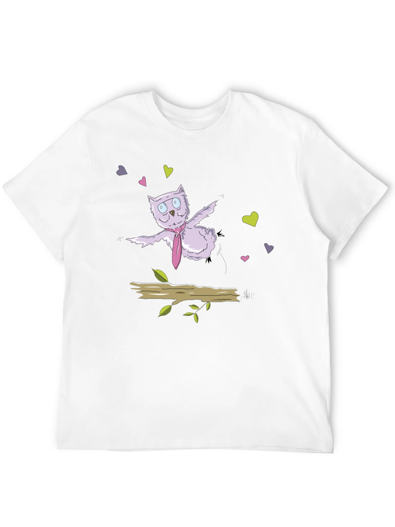 Black Cute Cartoon Owl T-Shirt view 12