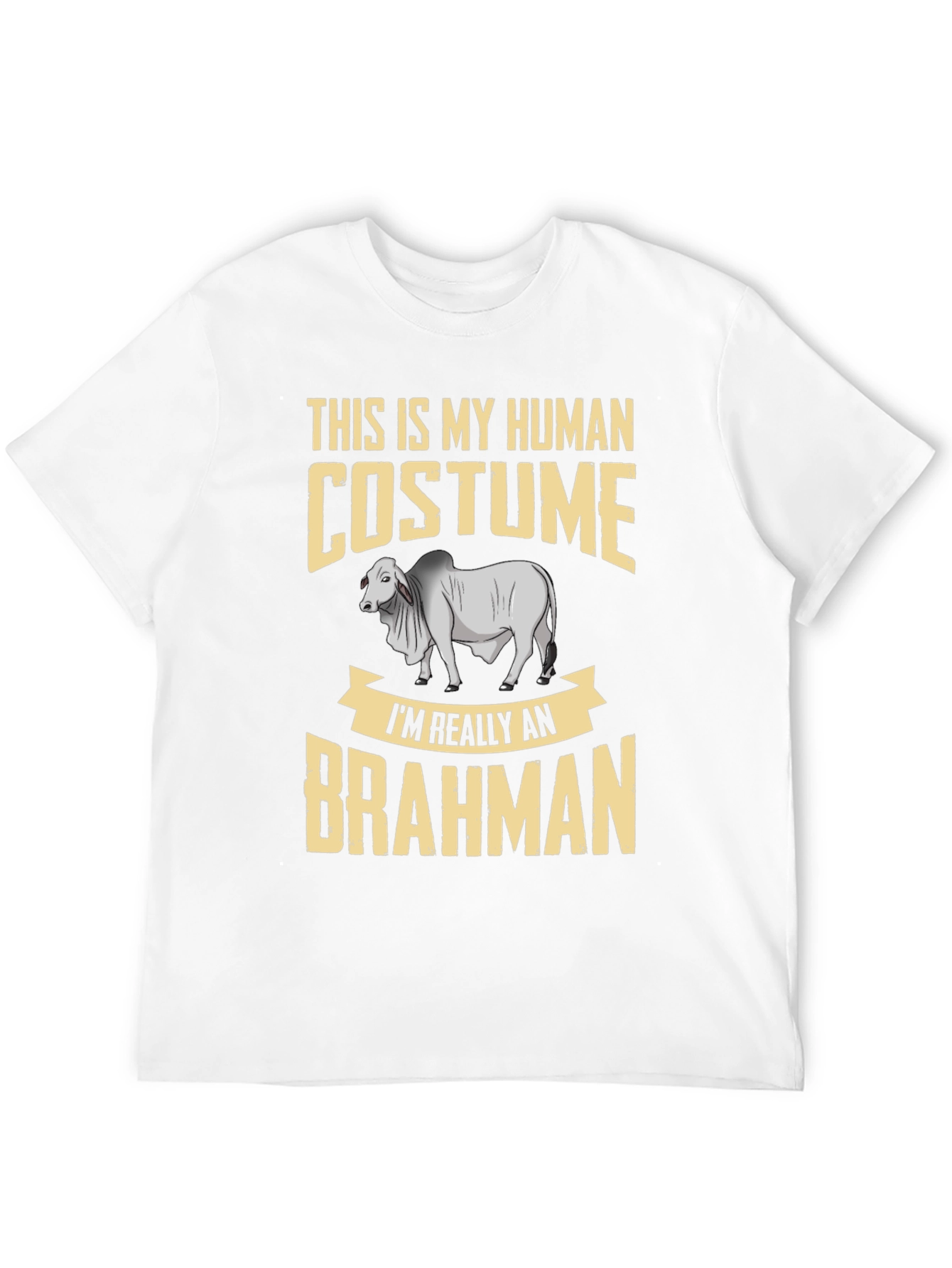 Black Human Costume Brahman Cattle Funny Graphic Tee view 12