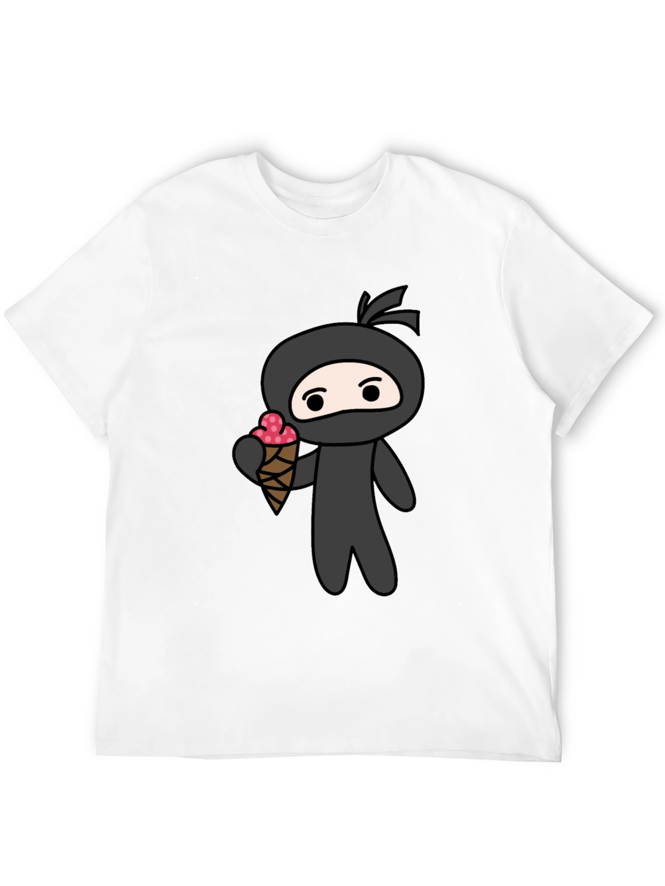 Black Ninja Ice Cream T-Shirt - Fun Graphic Tee view 12