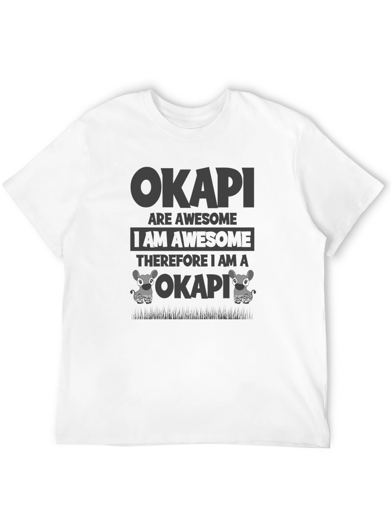 Black Okapi Are Awesome Black Graphic T-Shirt view 12